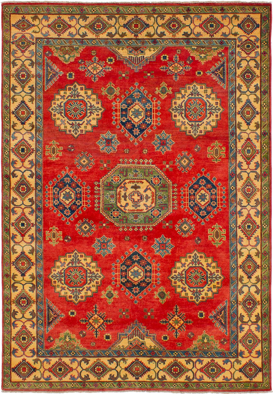 Hand-knotted Finest Gazni Red Wool Rug 6'7" x 9'7" Size: 6'7" x 9'7"  