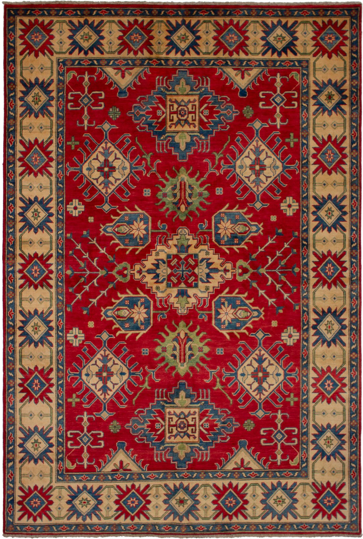 Hand-knotted Finest Gazni Red Wool Rug 6'4" x 9'5"  Size: 6'4" x 9'5"  