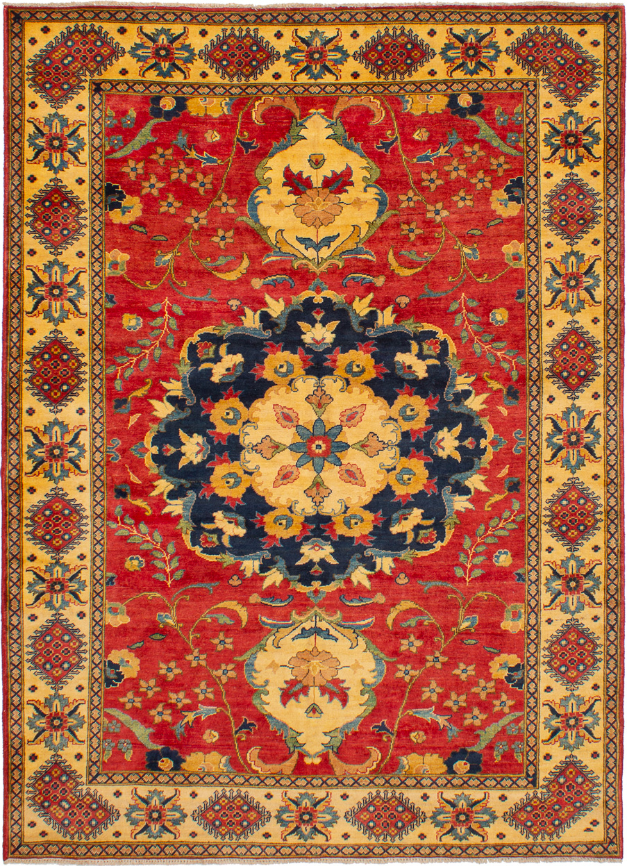 Hand-knotted Finest Gazni Red Wool Rug 6'1" x 8'7" Size: 6'1" x 8'7"  