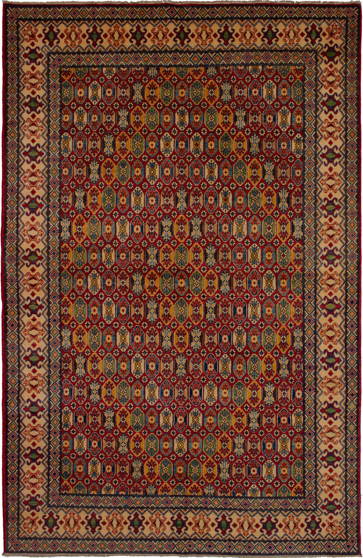 Hand-knotted Finest Gazni Red Wool Rug 6'6" x 10'3"  Size: 6'6" x 10'3"  