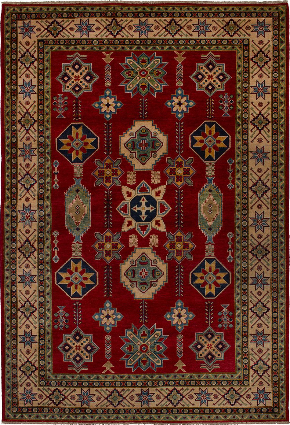 Hand-knotted Finest Gazni Red Wool Rug 6'6" x 9'7" Size: 6'6" x 9'7"  