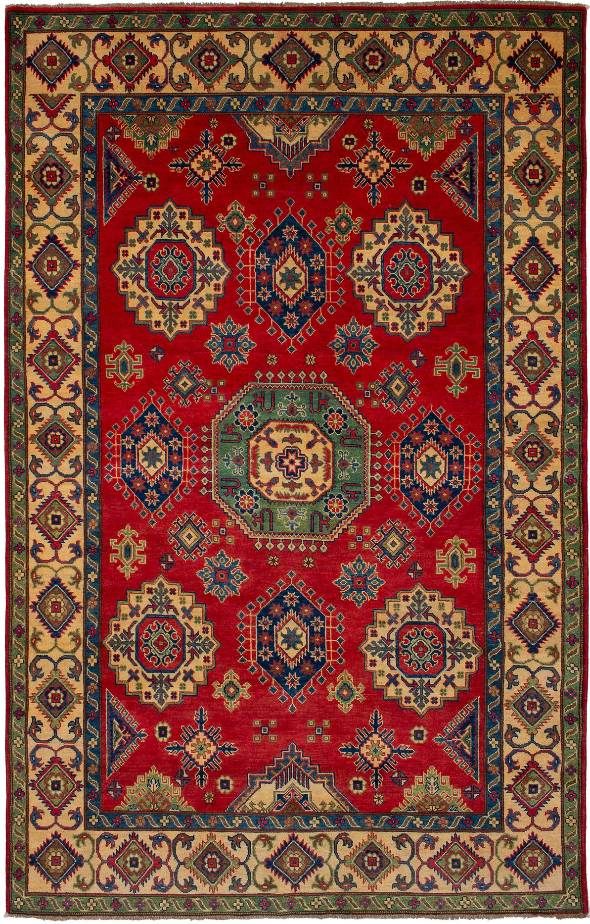 Hand-knotted Finest Gazni Red Wool Rug 6'4" x 10'3" Size: 6'4" x 10'3"  