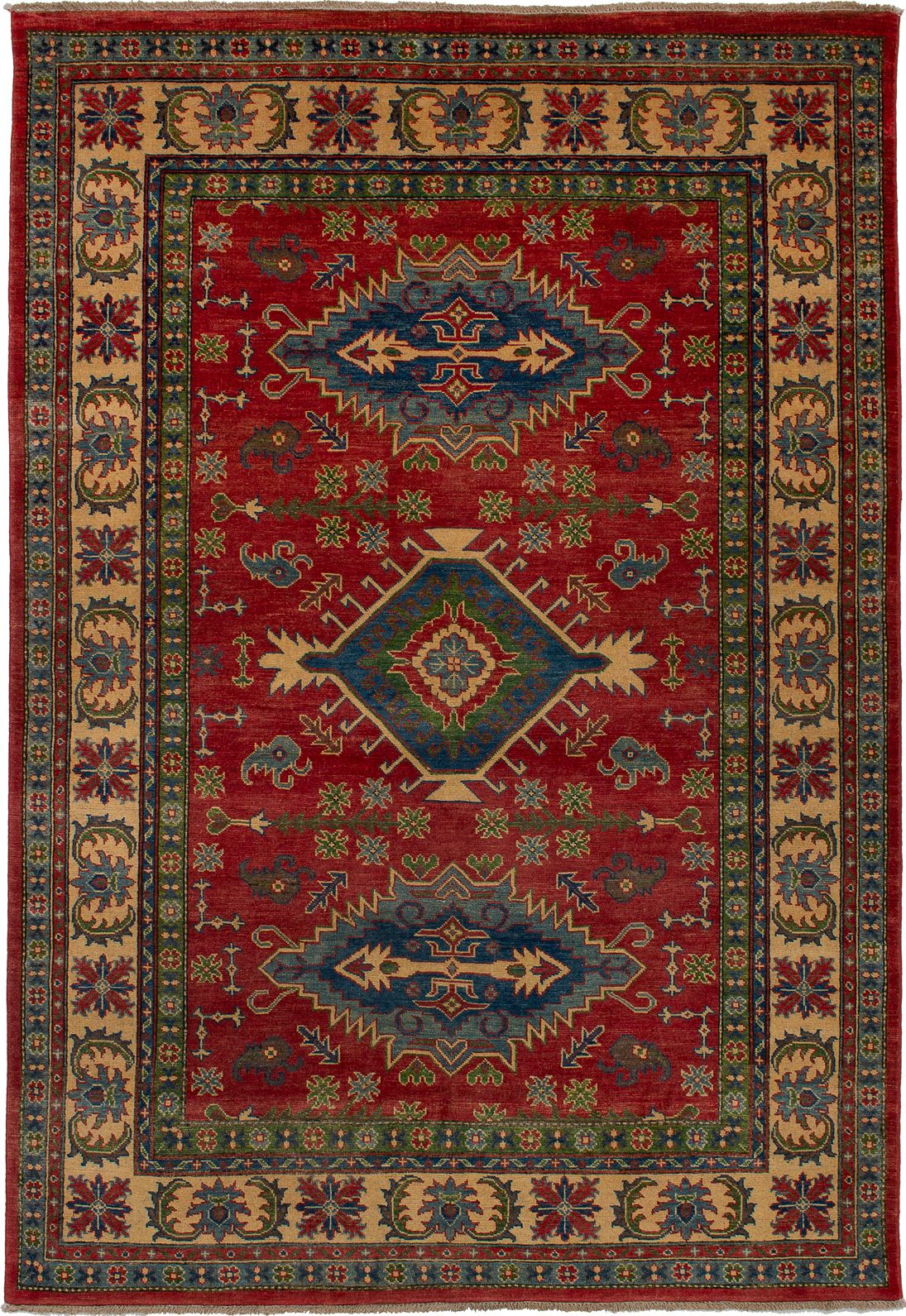 Hand-knotted Finest Gazni Red Wool Rug 6'6" x 8'9" Size: 6'0" x 8'9"  