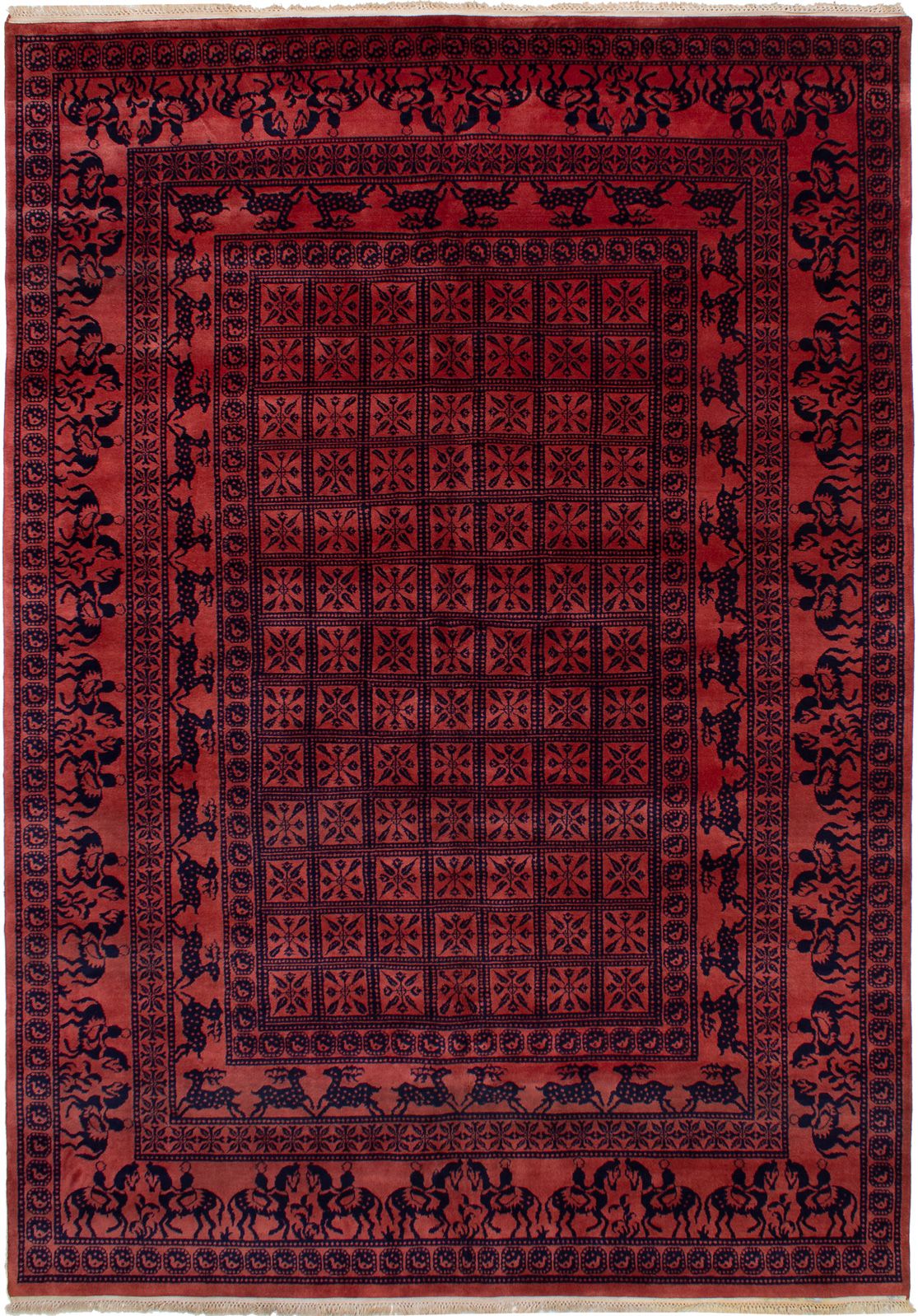 Hand-knotted Jamshidpour Dark Copper Wool Rug 8'3" x 11'7" Size: 8'3" x 11'7"  