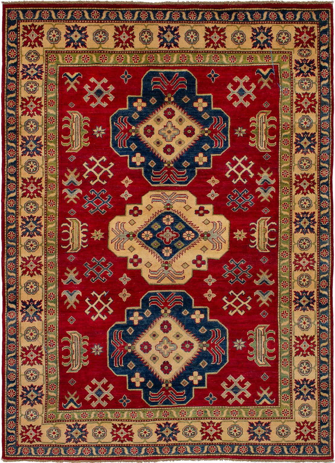 Hand-knotted Finest Gazni Red Wool Rug 6'0" x 8'4"  Size: 6'0" x 8'4"  