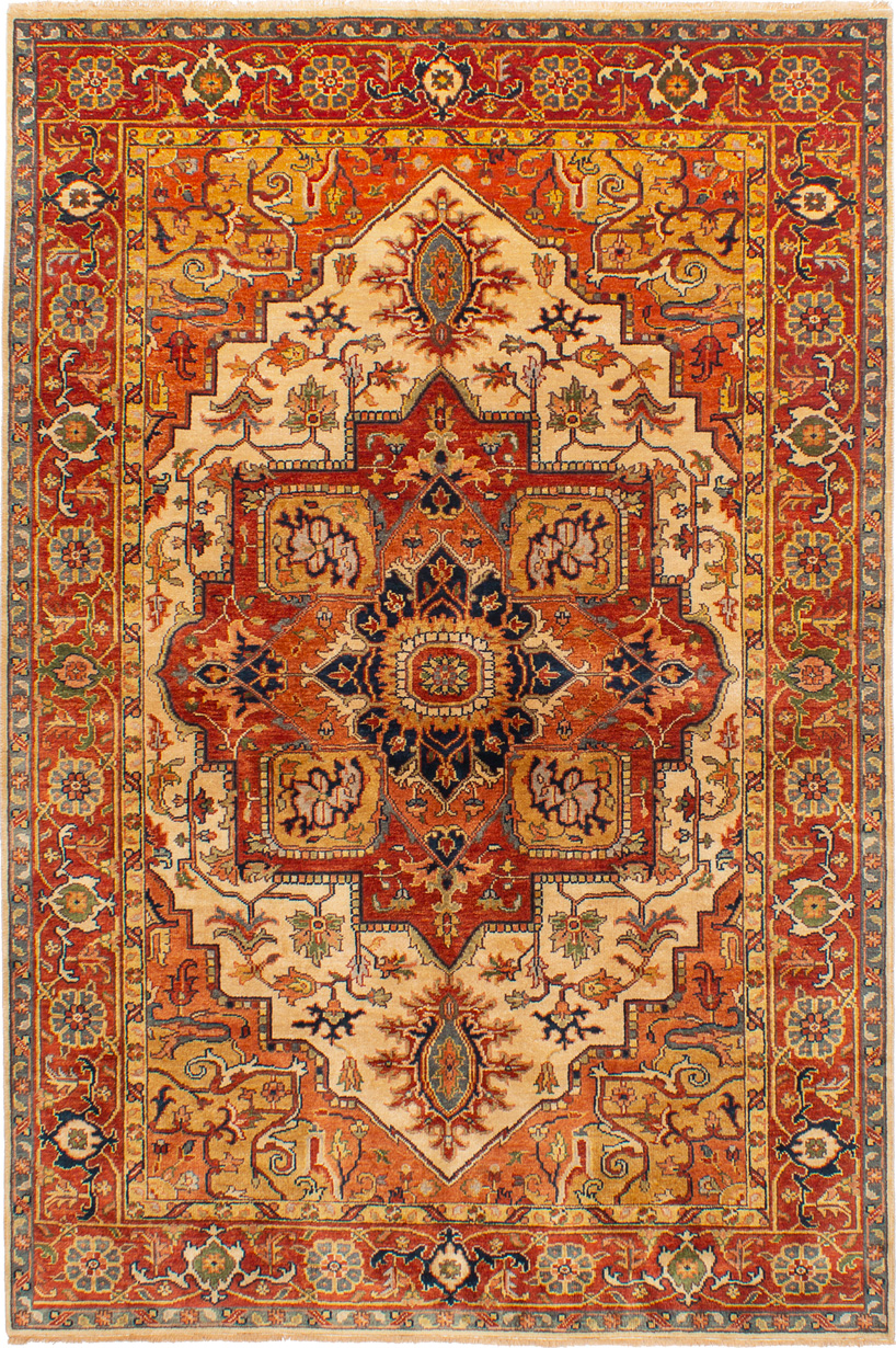 Hand-knotted Jules-Sultane Dark Copper Wool Rug 5'11" x 9'0" Size: 5'11" x 9'0"  