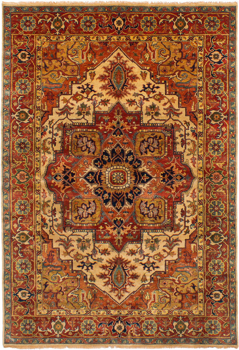 Hand-knotted Jules-Sultane Dark Copper Wool Rug 6'0" x 8'10" Size: 6'0" x 8'10"  
