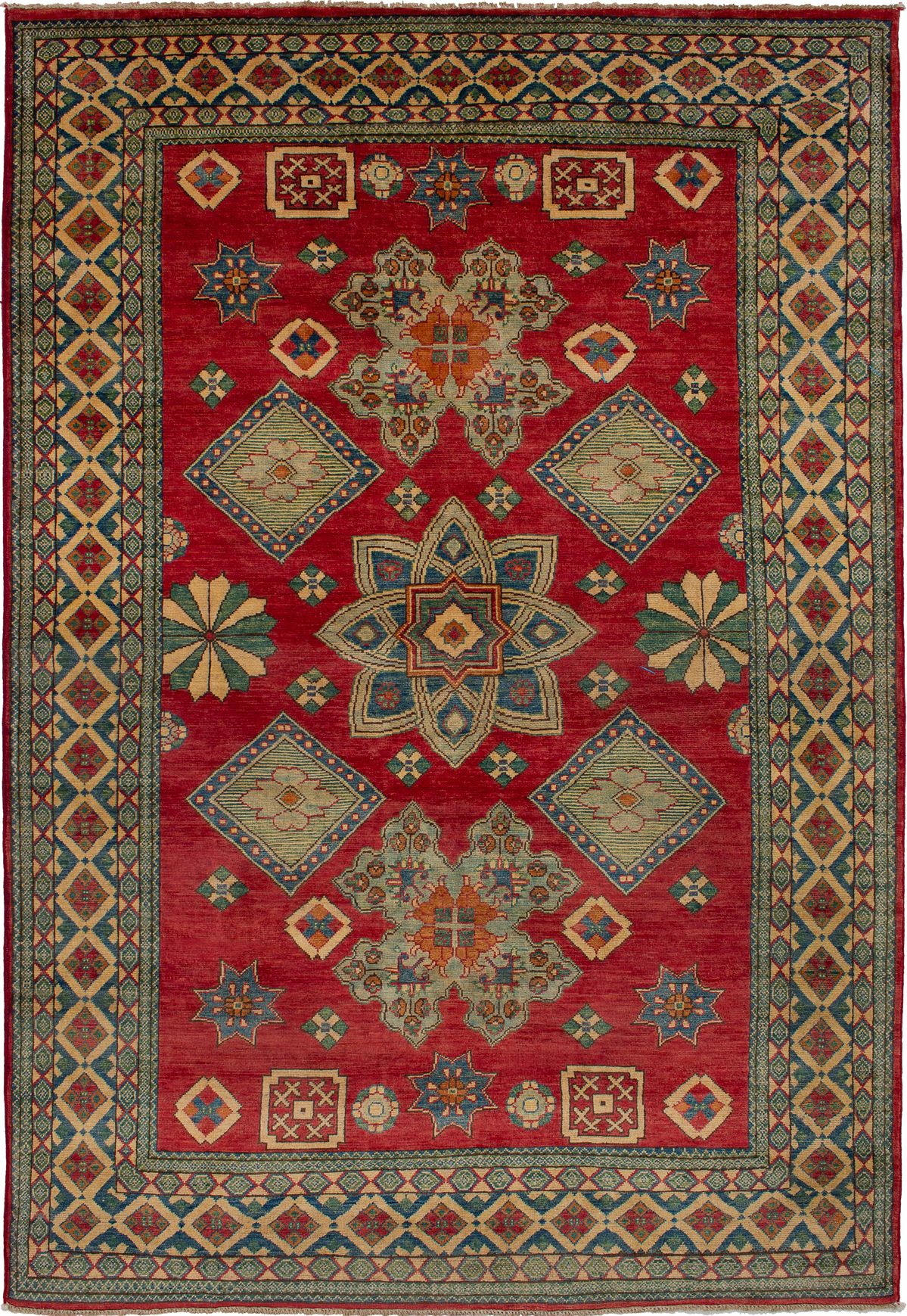 Hand-knotted Finest Gazni Red Wool Rug 6'5" x 9'7"  Size: 6'5" x 9'7"  
