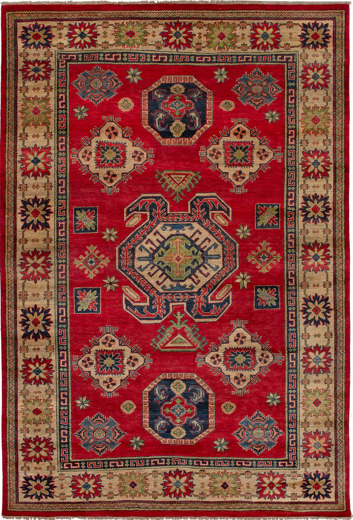 Hand-knotted Finest Gazni Red Wool Rug 6'7" x 9'9" Size: 6'7" x 9'9"  