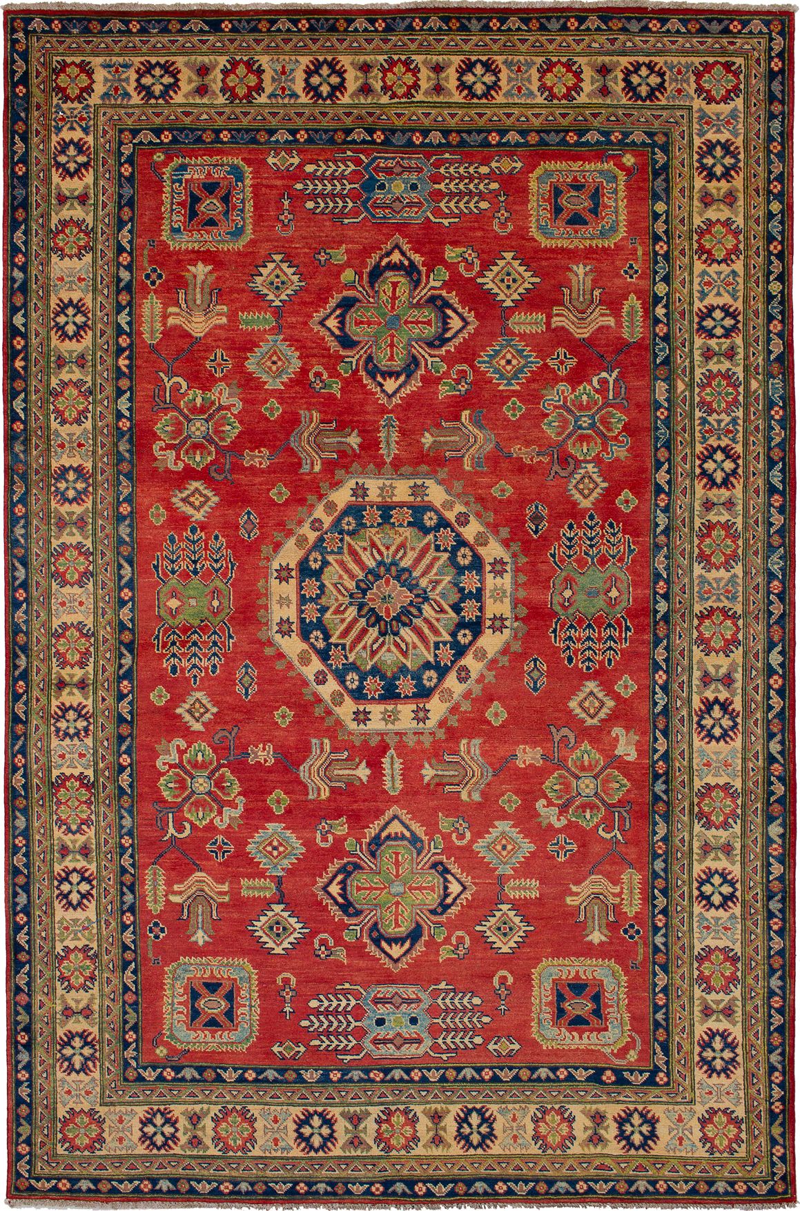 Hand-knotted Finest Gazni Red Wool Rug 6'4" x 9'9" Size: 6'4" x 9'9"  