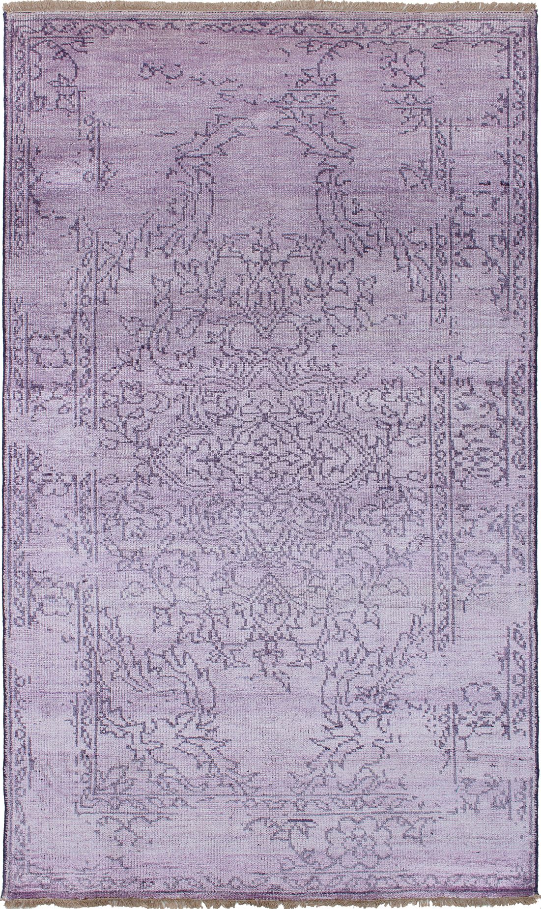Hand-knotted Jules Ushak Purple  Rug 4'11" x 7'11" Size: 4'11" x 7'11"  