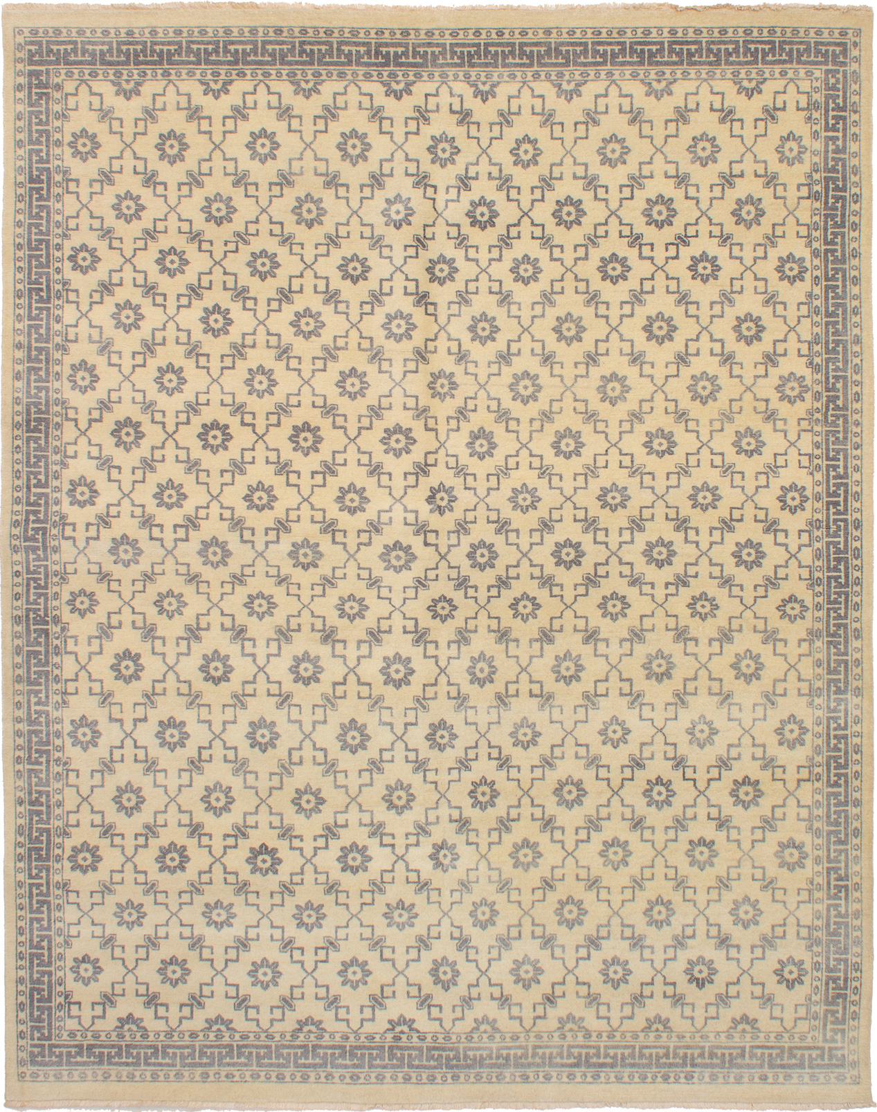 Hand-knotted Elysee Finest Ushak Cream Wool Rug 7'10" x 9'11" Size: 7'10" x 9'11"  