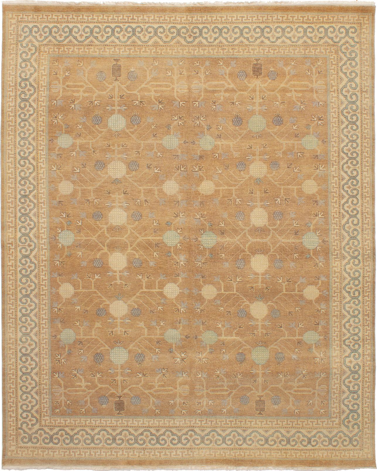 Hand-knotted Elysee Finest Ushak Tan Wool Rug 8'0" x 9'10" Size: 8'0" x 9'10"  