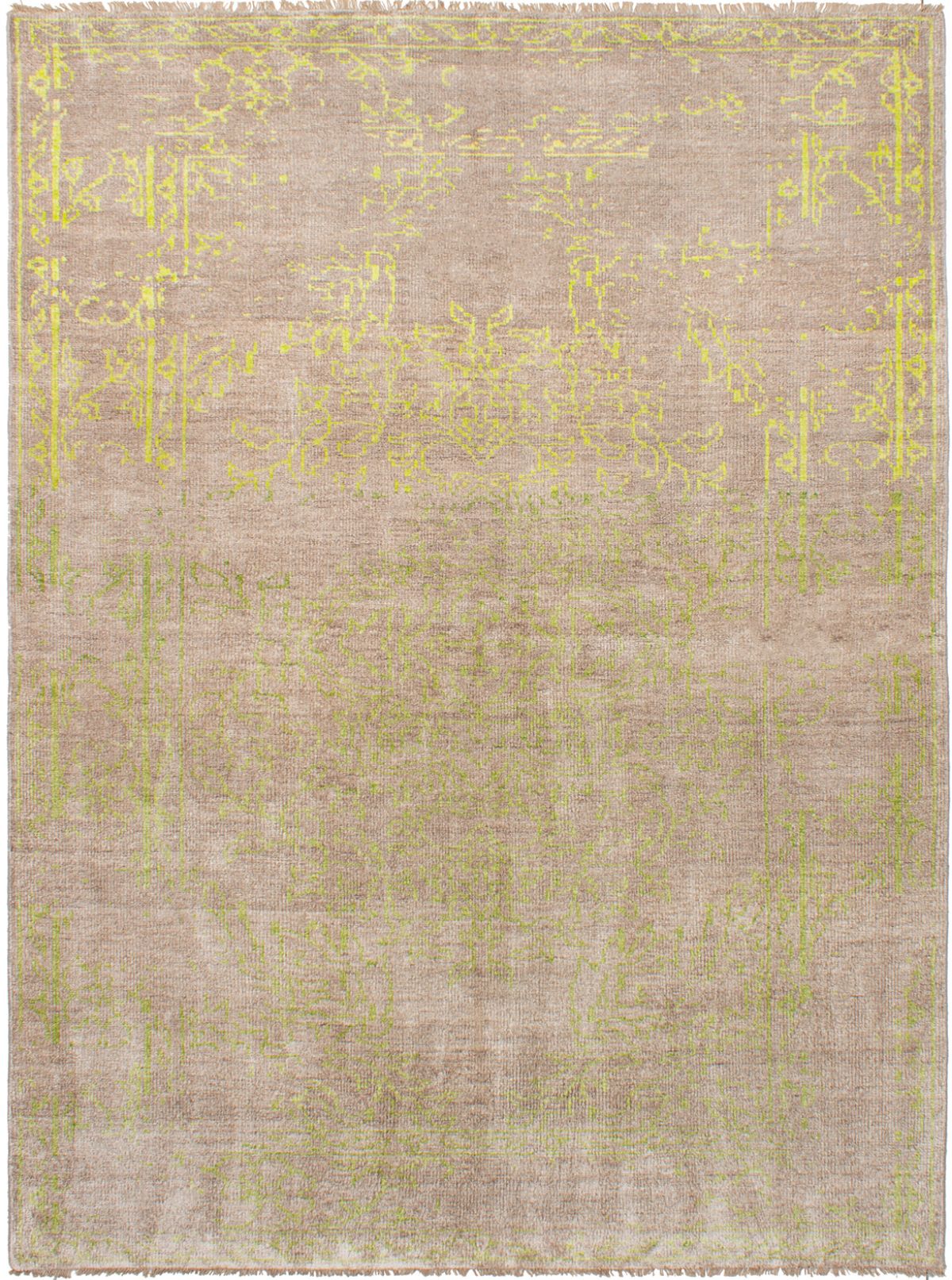 Hand-knotted Jules Ushak Tan  Rug 7'3" x 9'9" Size: 7'3" x 9'9"  