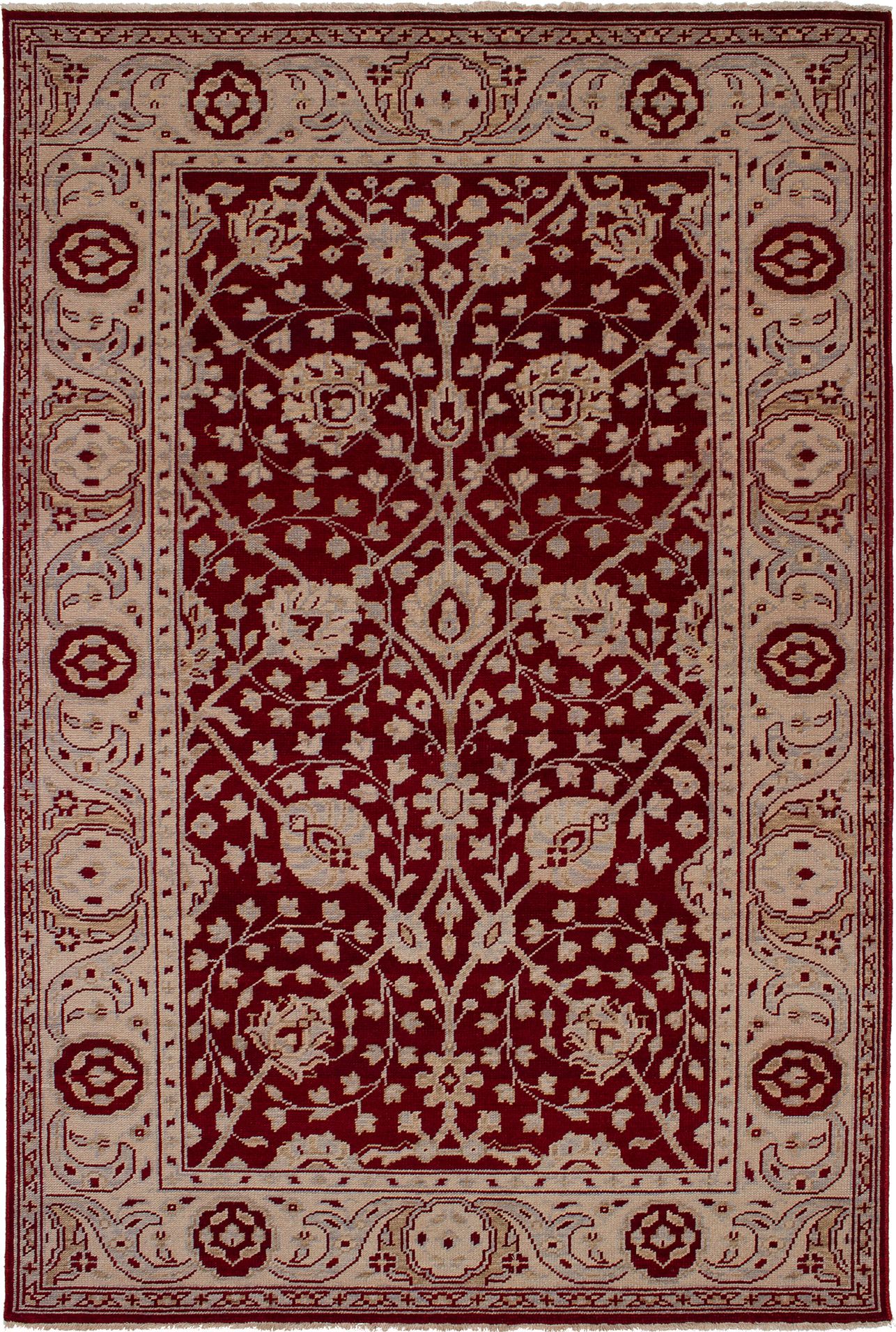 Hand-knotted Beaumont Dark Red, Red Wool Rug 6'0" x 9'0" Size: 6'0" x 9'0"  