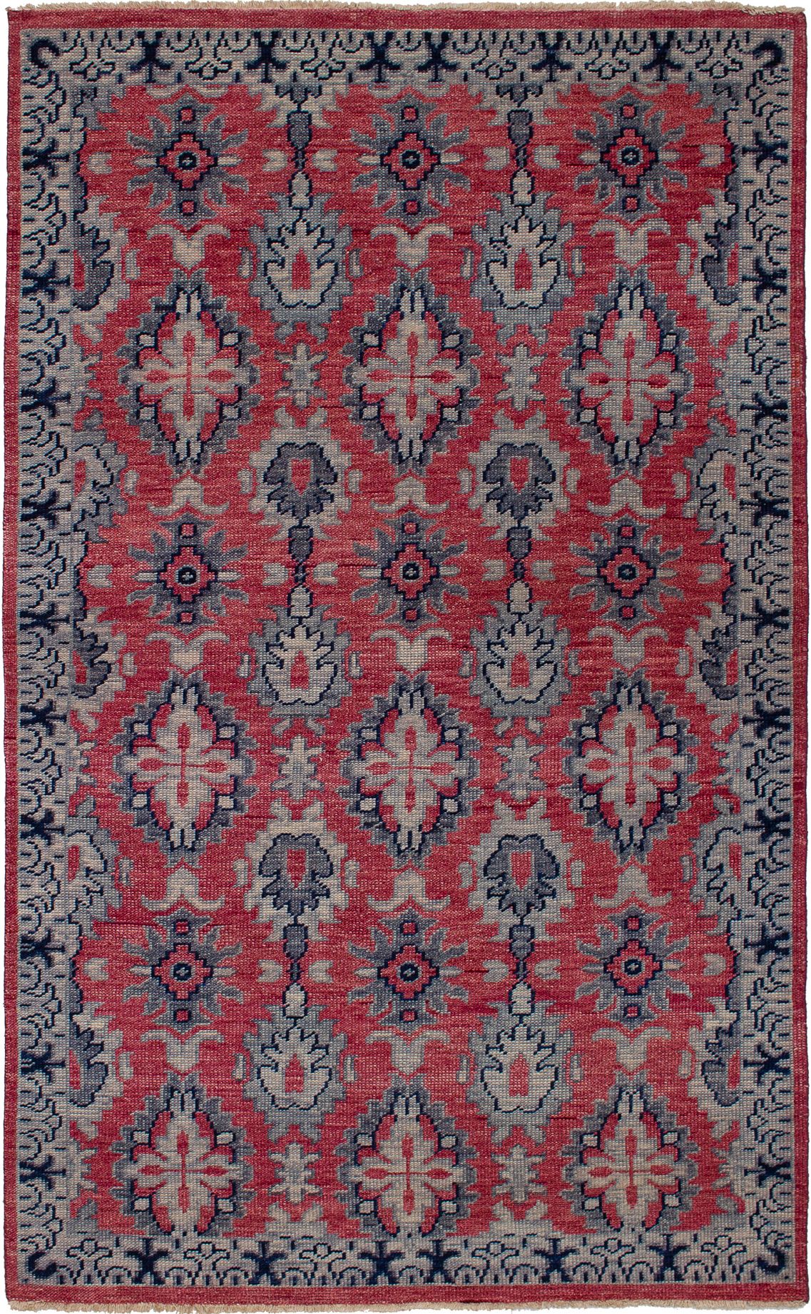 Hand-knotted Beaumont Light Red Wool Rug 5'0" x 8'2" Size: 5'0" x 8'2"  