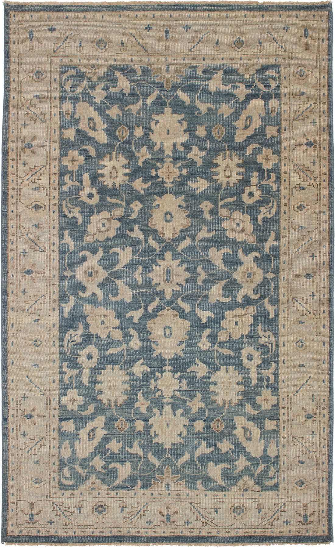 Hand-knotted Beaumont Grey Wool Rug 4'10" x 7'11" Size: 4'10" x 7'11"  