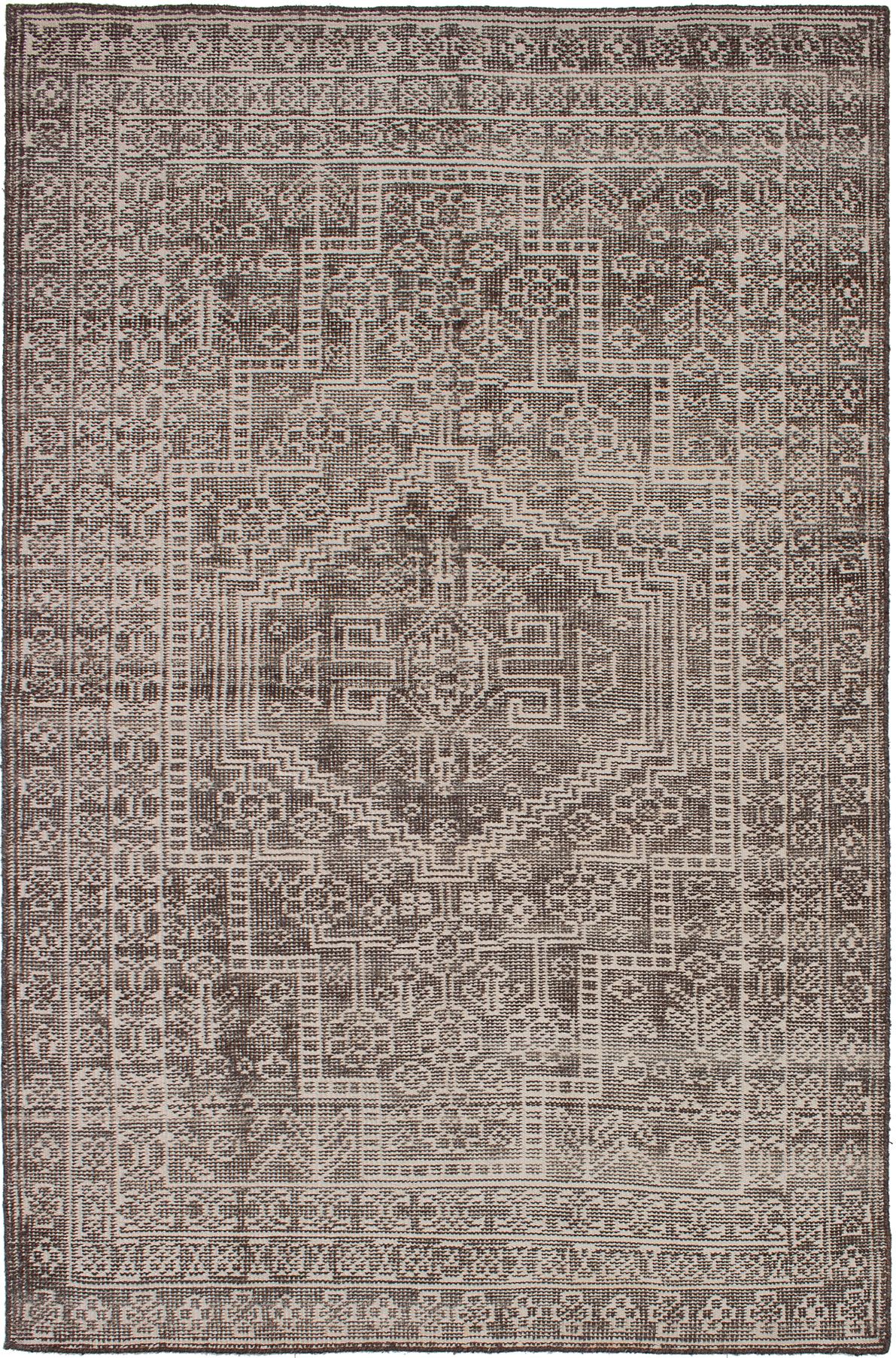 Hand-knotted Eternity Brown Cotton Rug 5'3" x 8'2" Size: 5'3" x 8'2"  
