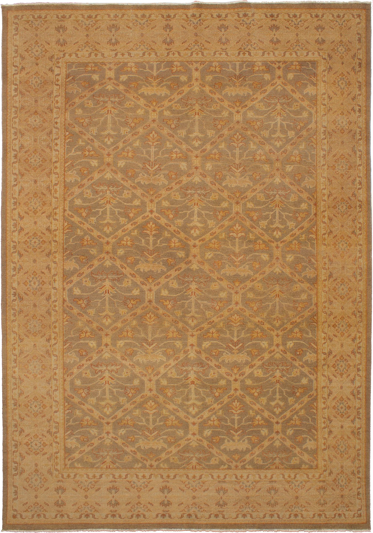 Hand-knotted Beaumont Khaki Wool Rug 9'2" x 13'1" Size: 9'2" x 13'1"  