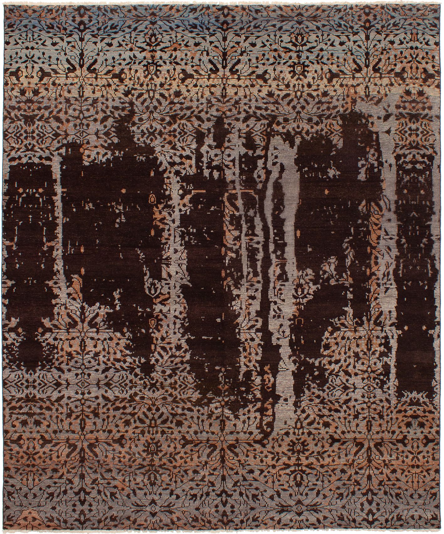 Hand-knotted Sierra Dark Brown Wool Rug 8'5" x 10'1" Size: 8'5" x 10'1"  
