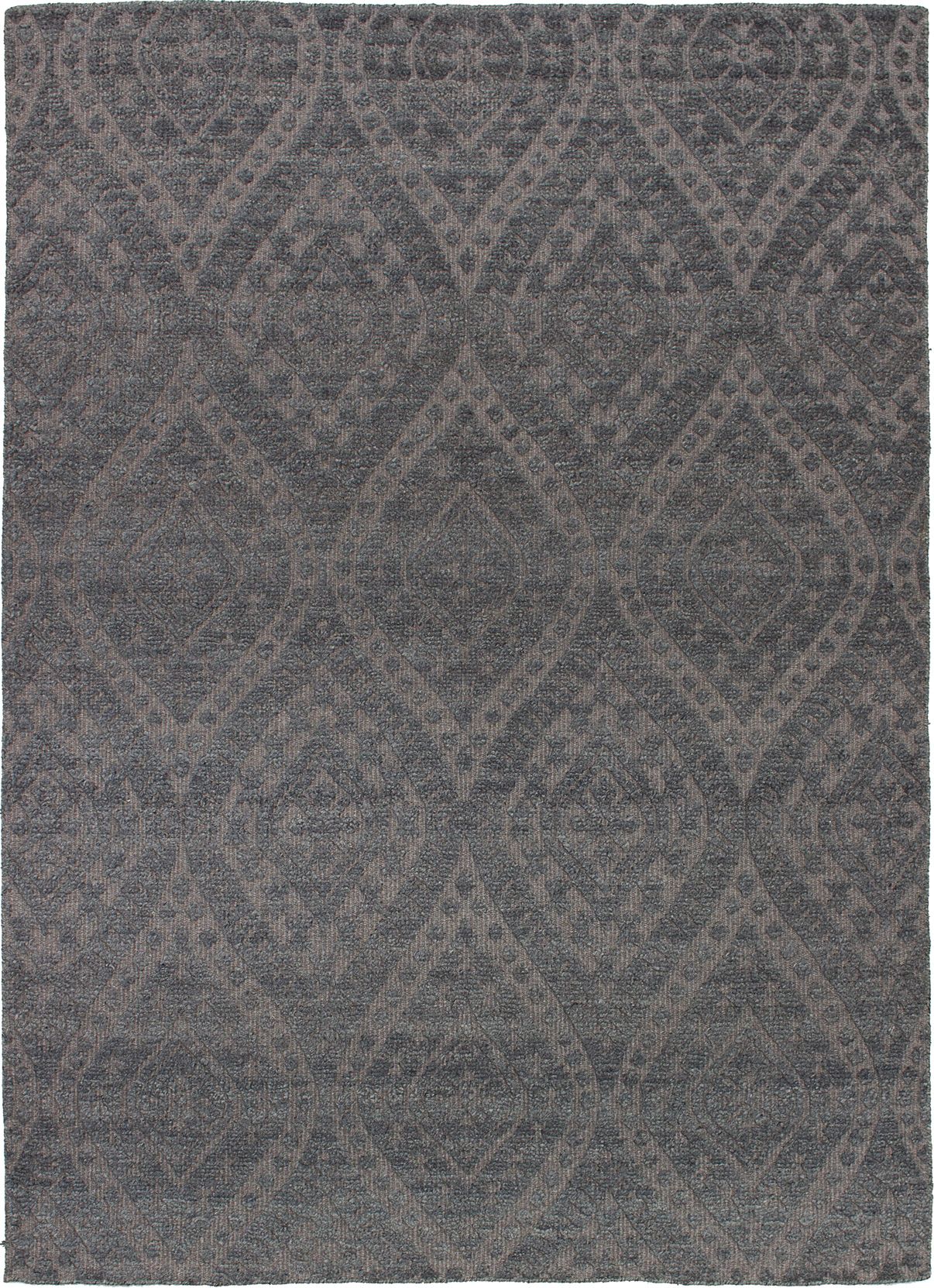 Hand-knotted Eternity Dark Grey Wool Rug 5'4" x 7'5" Size: 5'4" x 7'5"  