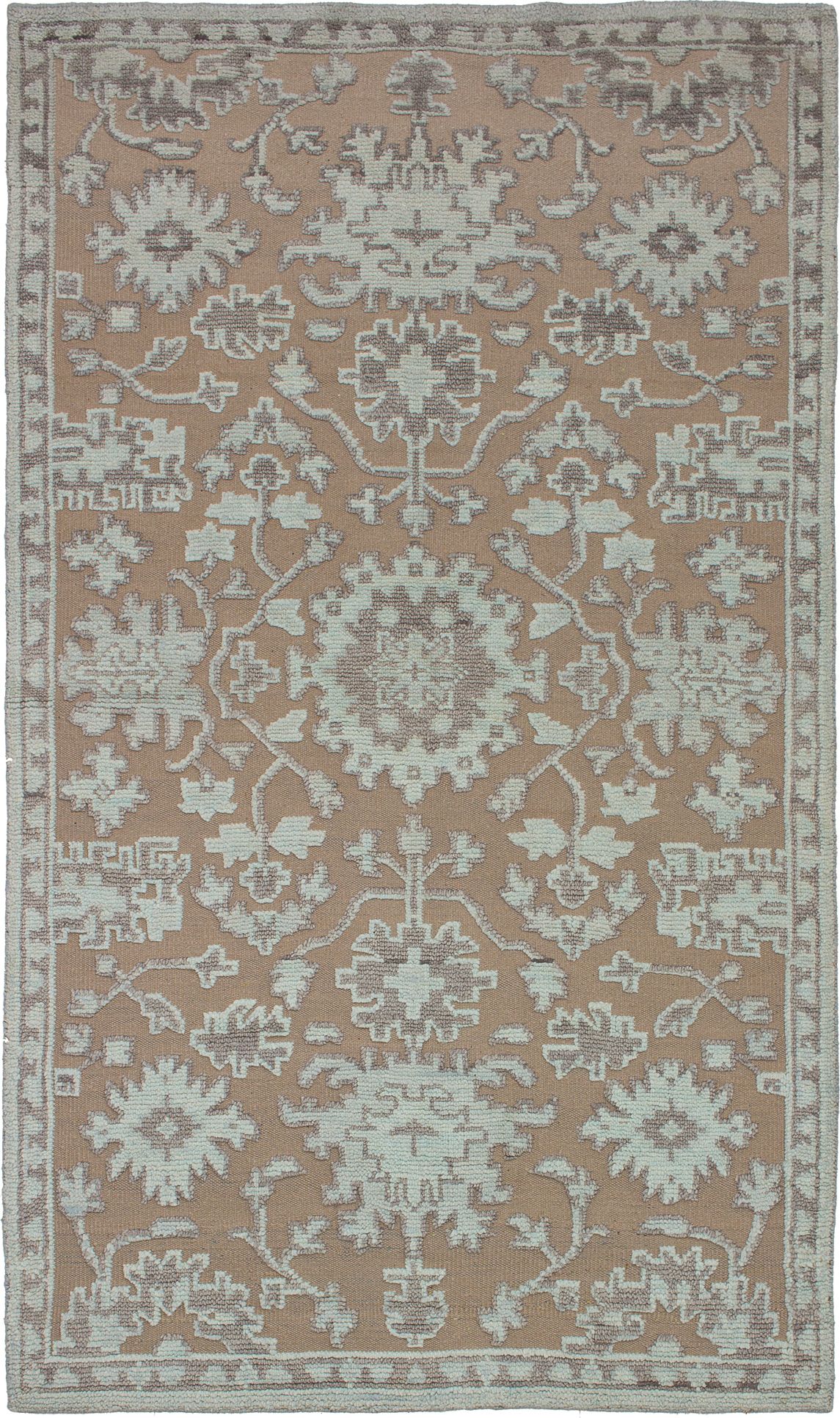 Hand-knotted Eternity Light Green, Tan Wool Rug 5'0" x 8'8" Size: 5'0" x 8'8"  