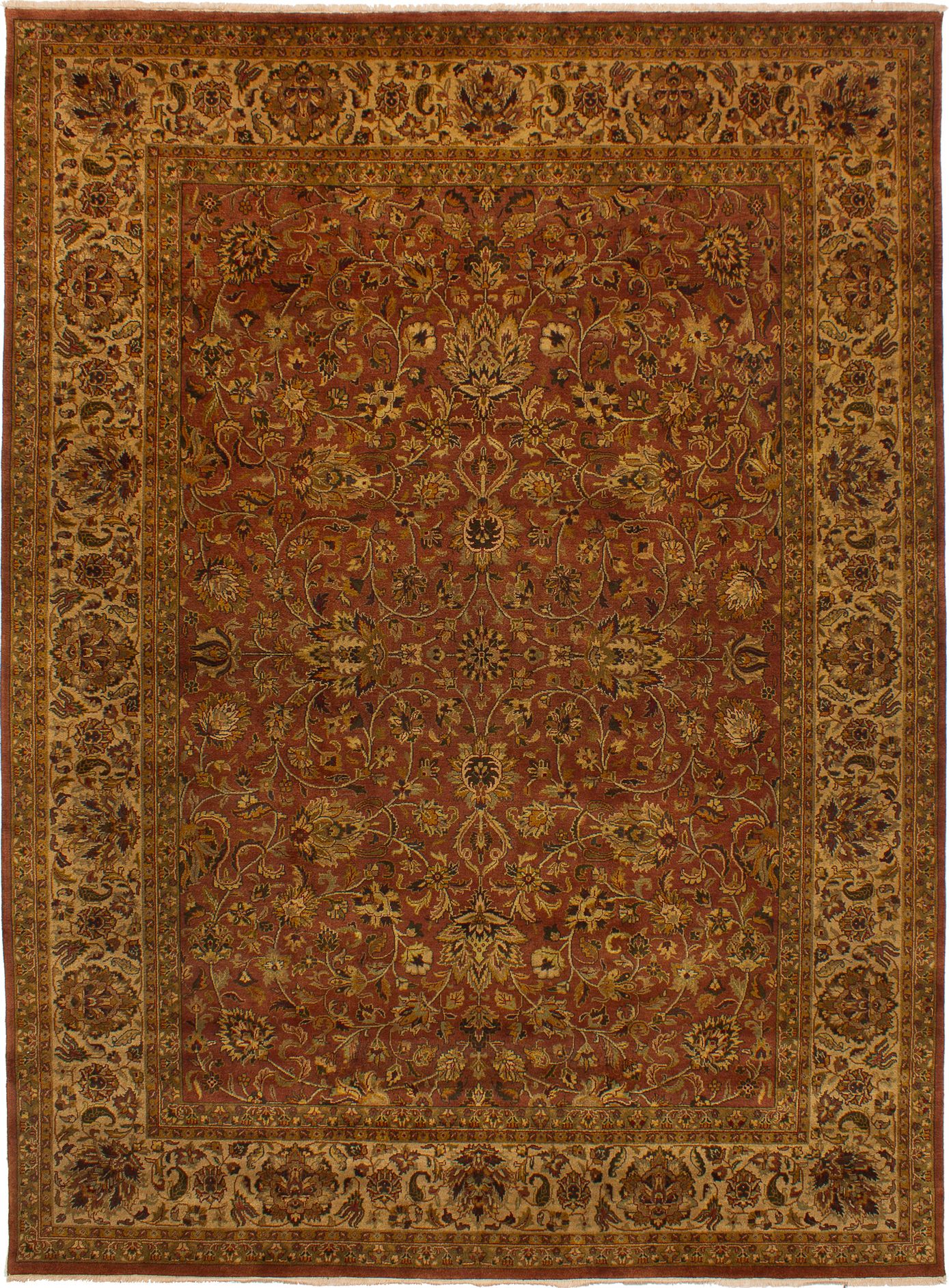 Hand-knotted Jamshidpour Brown Wool Rug 8'4" x 11'0" Size: 8'4" x 11'0"  