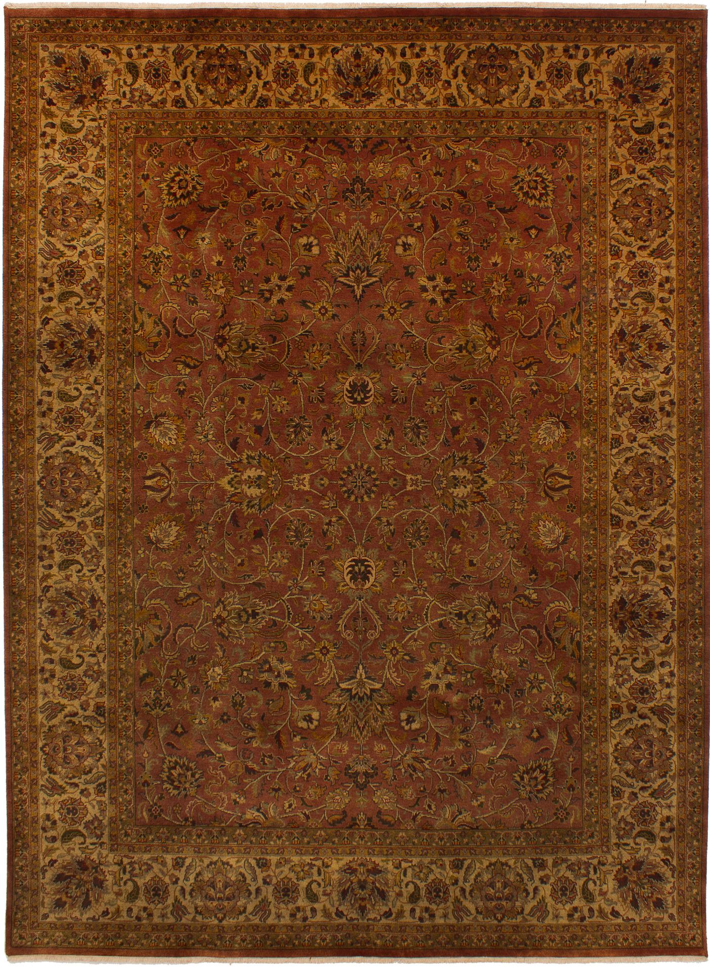 Hand-knotted Jamshidpour Brown Wool Rug 8'5" x 11'5" Size: 8'5" x 11'5"  