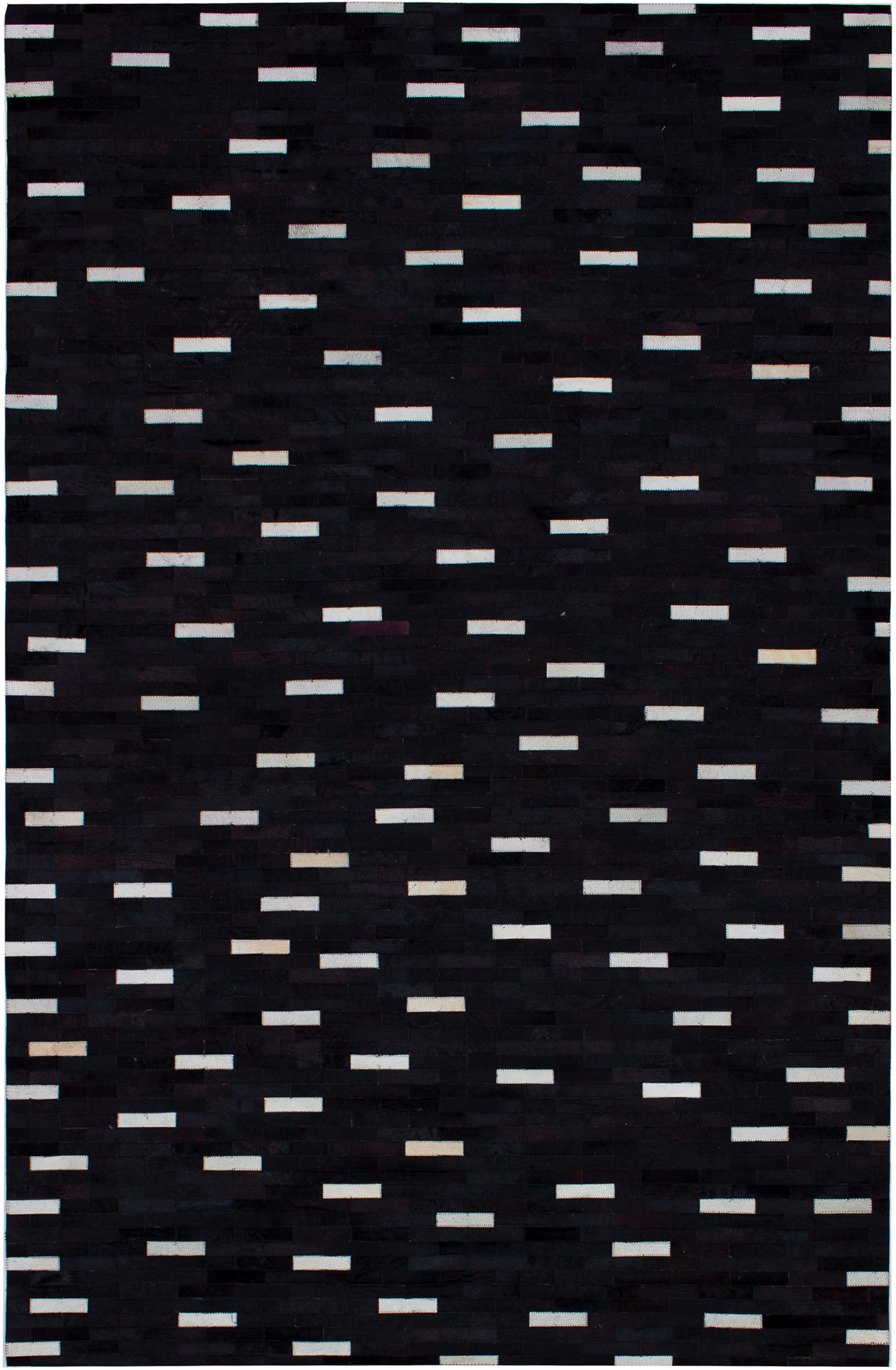Handmade Cowhide Patchwork Black Leather Rug 5'1" x 7'11" Size: 5'1" x 7'11"  