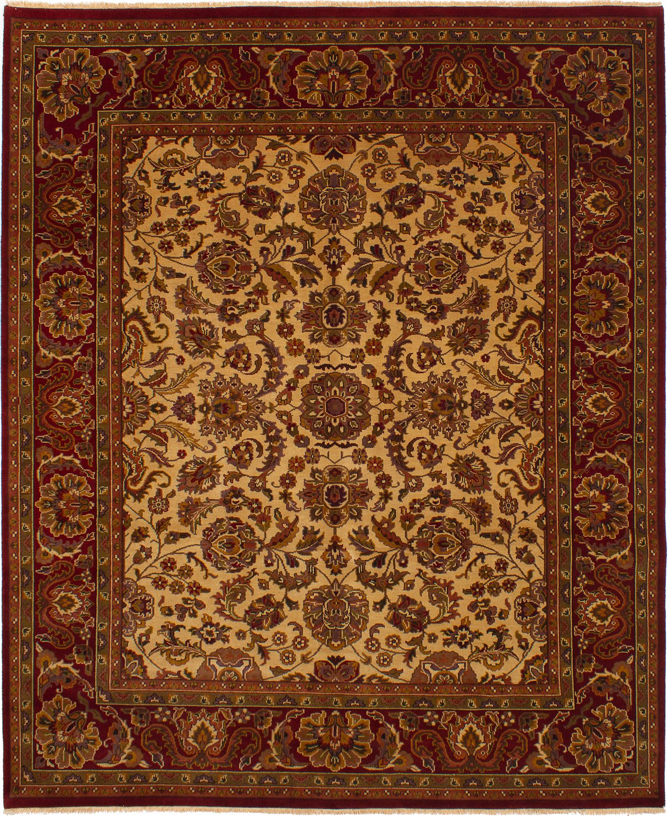 Hand-knotted Finest Agra Jaipur Ivory Wool Rug 8'0" x 9'10" Size: 8'0" x 9'10"  