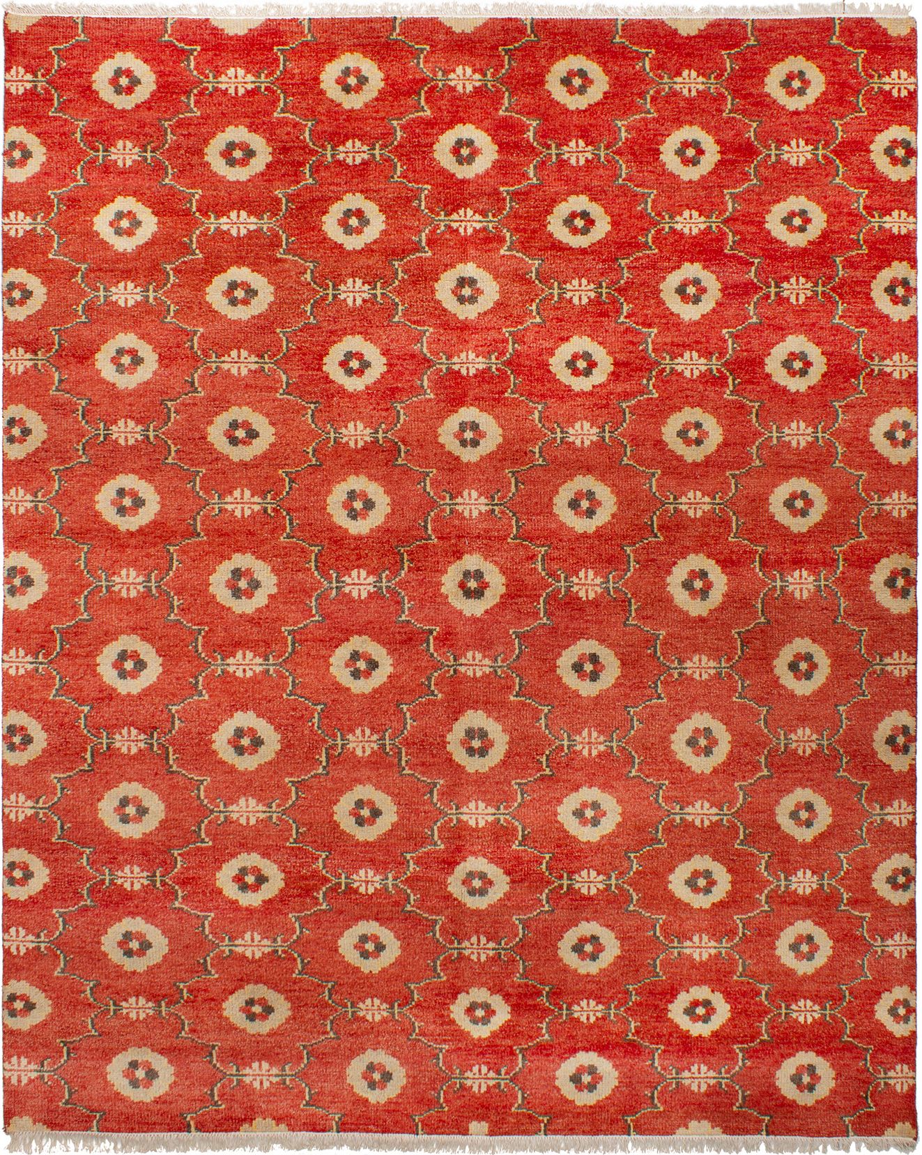 Hand-knotted Royal Ushak Red Wool Rug 8'1" x 9'10" Size: 8'1" x 9'10"  