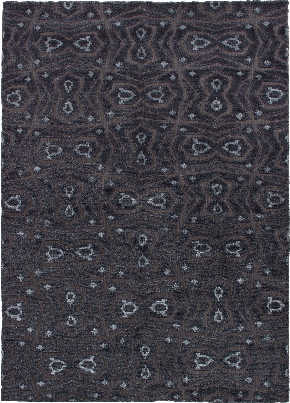 Hand-knotted Eternity Dark Grey Wool Rug 5'4" x 7'7" Size: 5'4" x 7'7"  