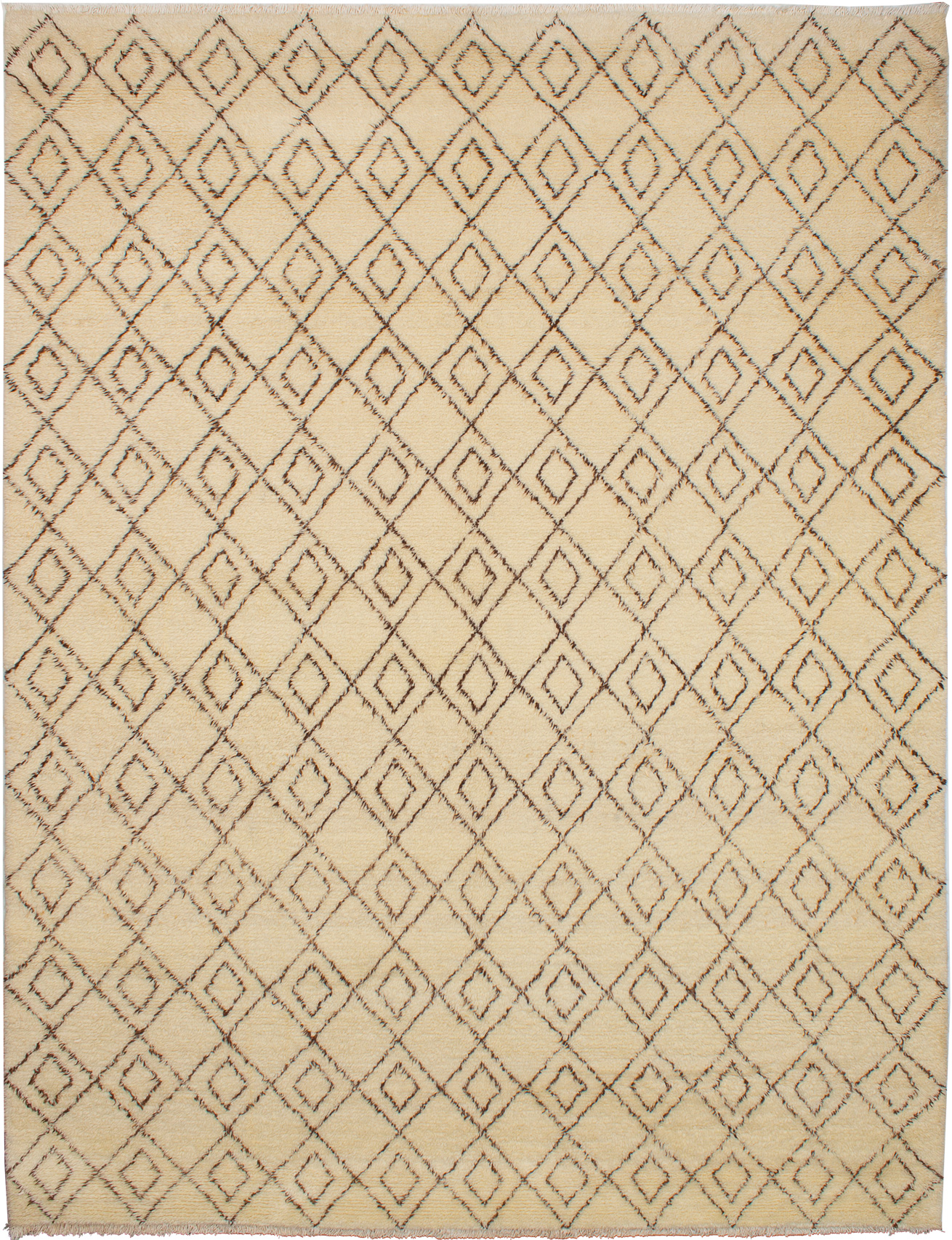Hand-knotted Royal Maroc Cream Wool Rug 9'2" x 11'10" Size: 9'2" x 11'10"  