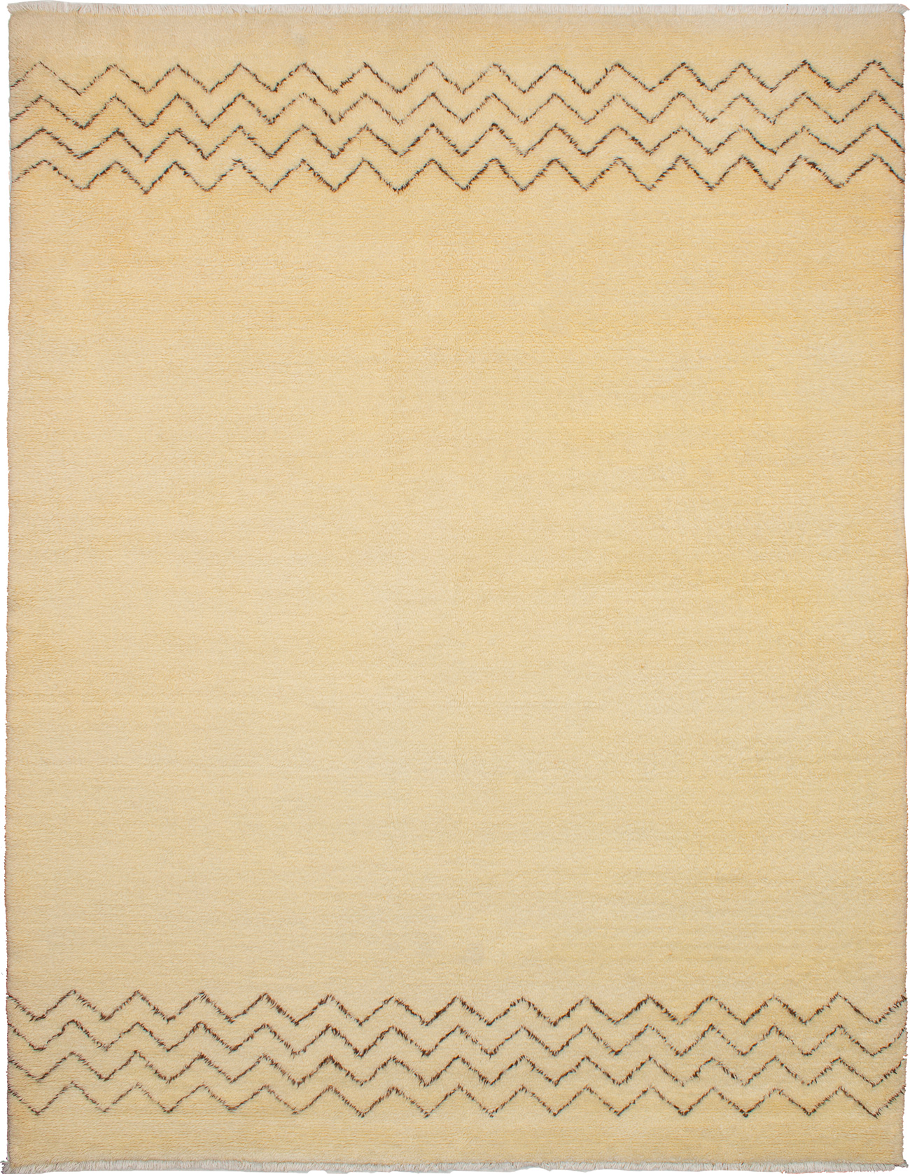 Hand-knotted Royal Maroc Cream Wool Rug 9'0" x 11'7" Size: 9'0" x 11'7"  