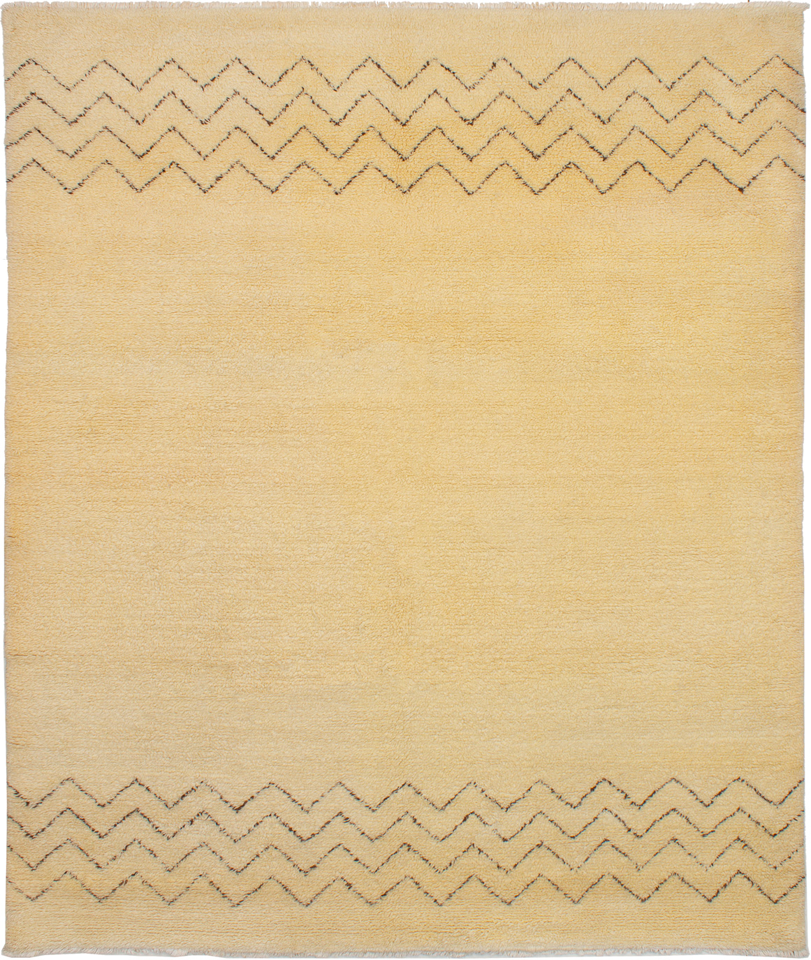 Hand-knotted Royal Maroc Cream Wool Rug 8'1" x 9'7" Size: 8'1" x 9'7"  