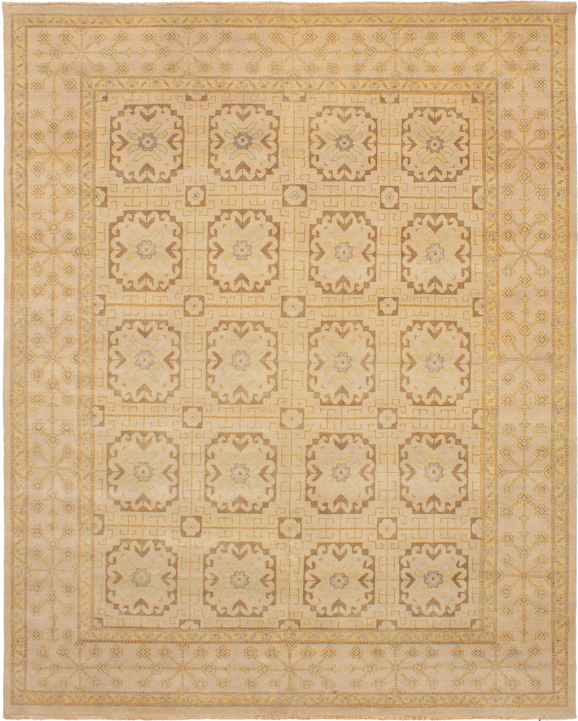 Hand-knotted Elysee Finest Ushak Beige Wool Rug 8'1" x 10'0" Size: 8'1" x 10'0"  