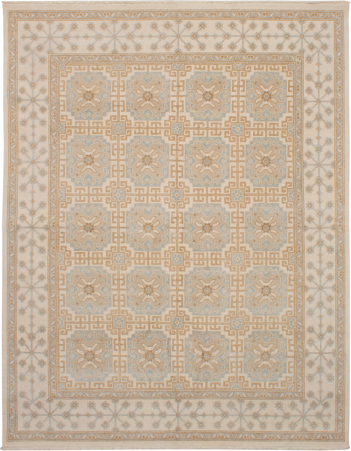 Hand-knotted Harrir Select Cream, Tan  Rug 7'11" x 10'2" Size: 7'11" x 10'2"  