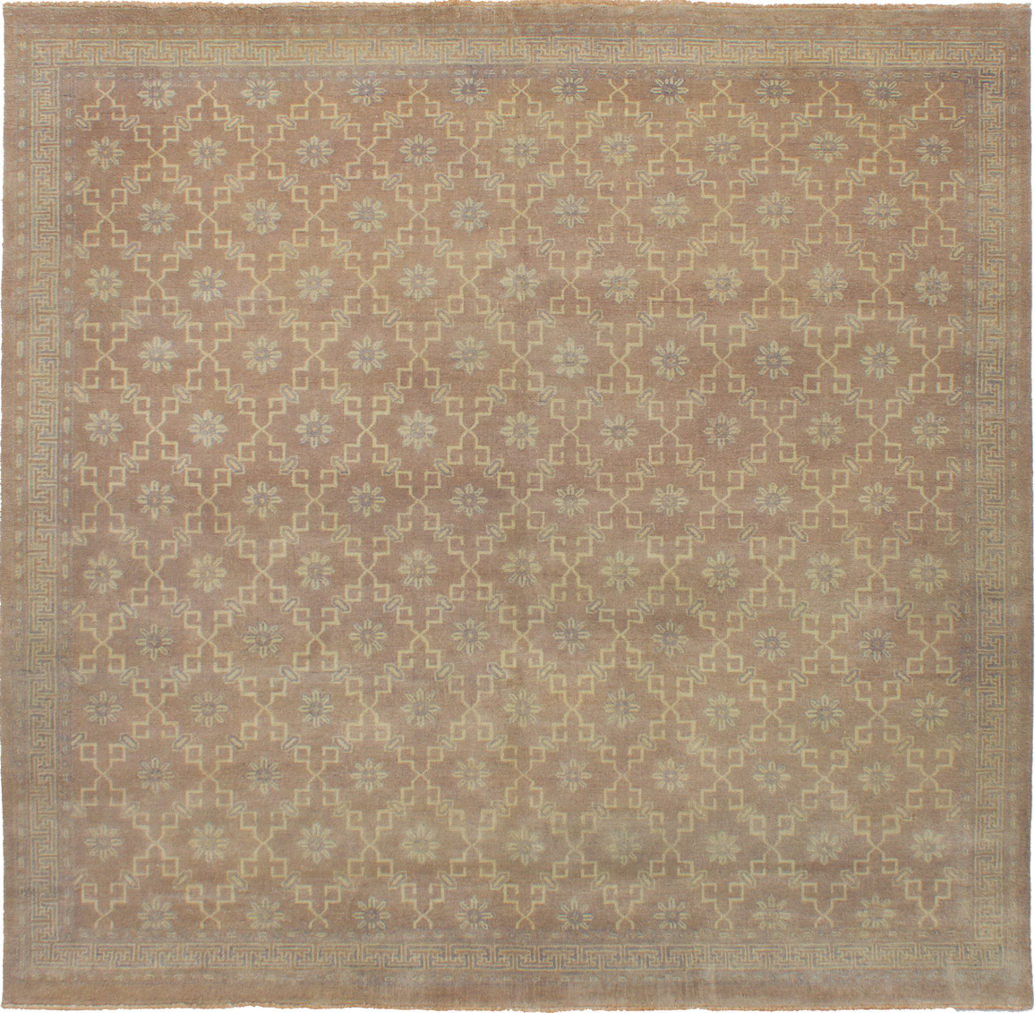 Hand-knotted Elysee Finest Ushak , Tan Wool Rug 8'0" x 8'0" Size: 8'0" x 8'0"  