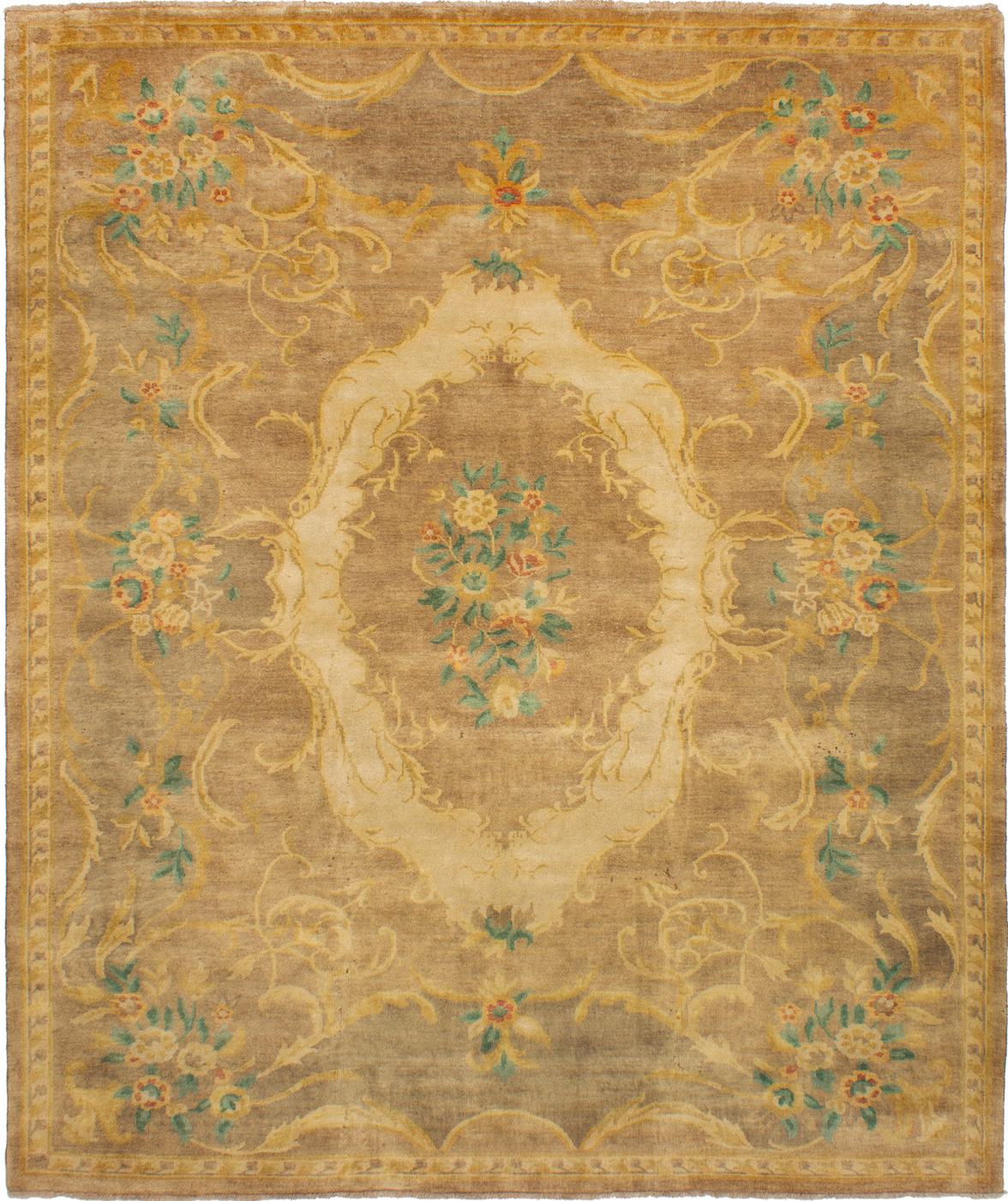 Hand-knotted Royal Ushak Tan Wool Rug 8'3" x 9'10" Size: 8'3" x 9'10"  