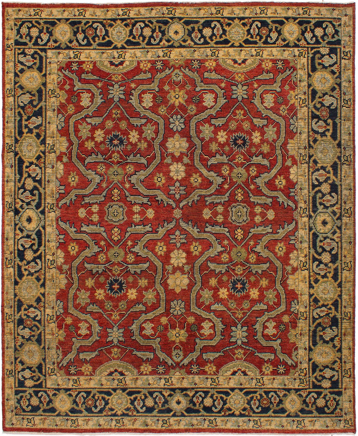 Hand-knotted Beaumont Dark Copper Wool Rug 8'1" x 9'10" Size: 8'1" x 9'10"  