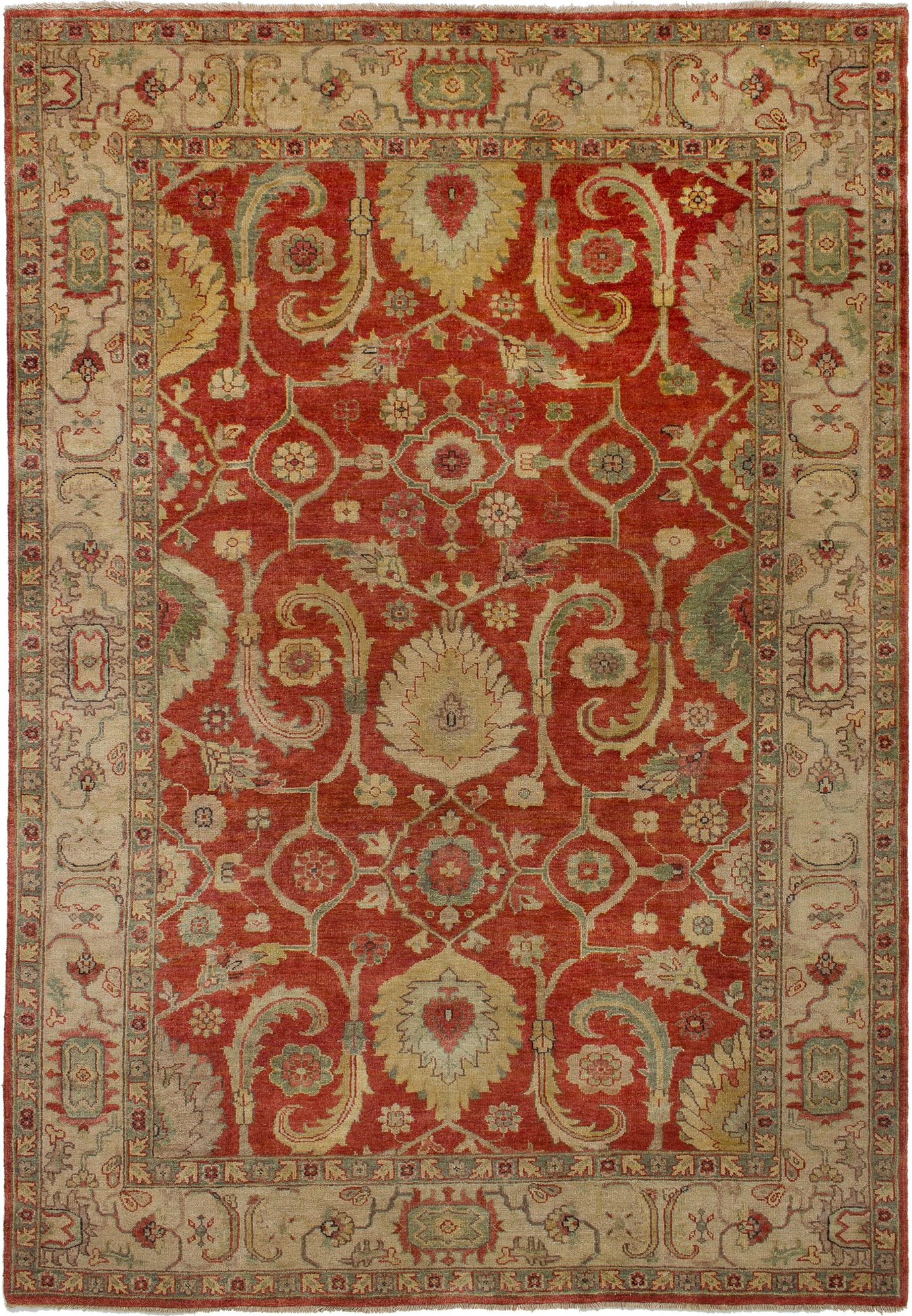 Hand-knotted Jamshidpour Dark Copper Wool Rug 5'11" x 8'8" Size: 5'11" x 8'8"  