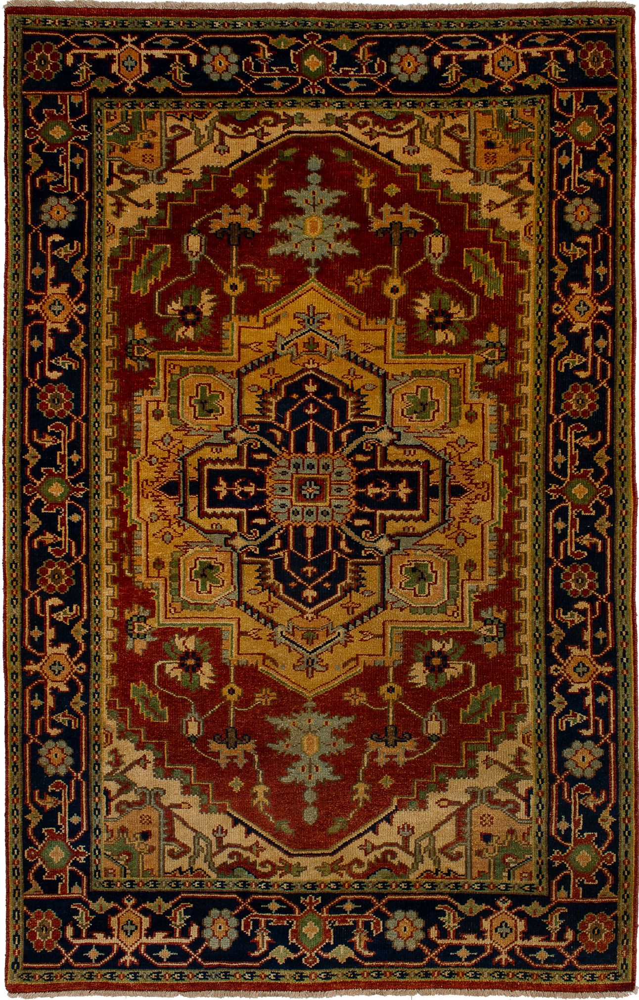 Hand-knotted Serapi Heritage Dark Copper Wool Rug 5'7" x 8'10" Size: 5'7" x 8'10"  