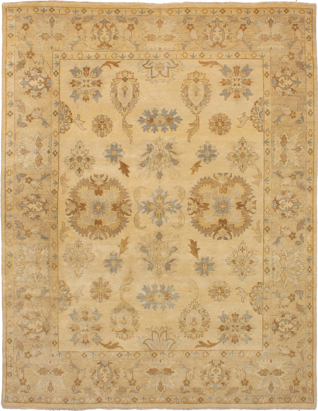 Hand-knotted Beaumont Ivory Wool Rug 7'7" x 9'8" Size: 7'7" x 9'8"  