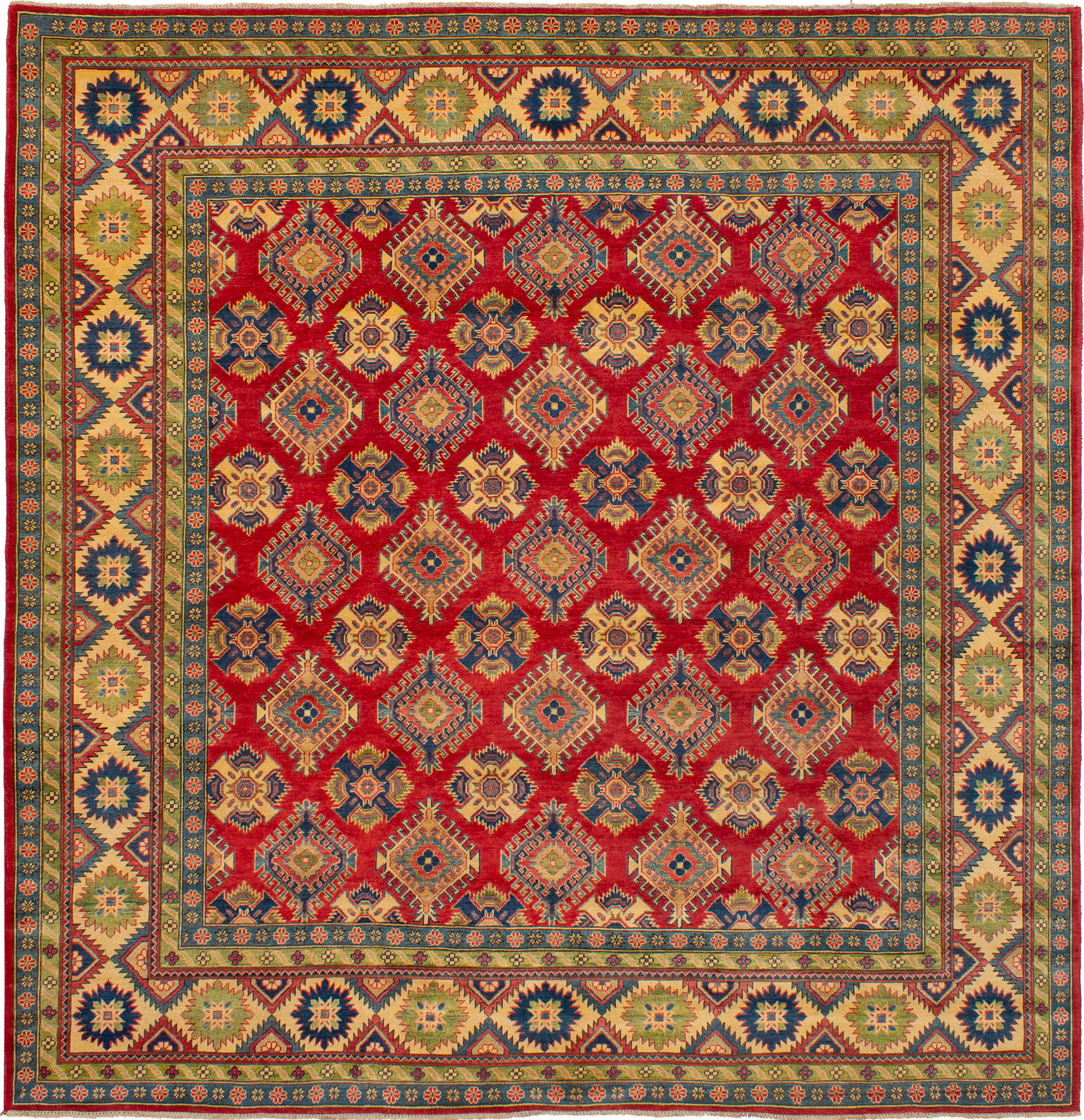Hand-knotted Finest Gazni Red Wool Rug 9'11" x 9'11" Size: 9'11" x 9'11"  