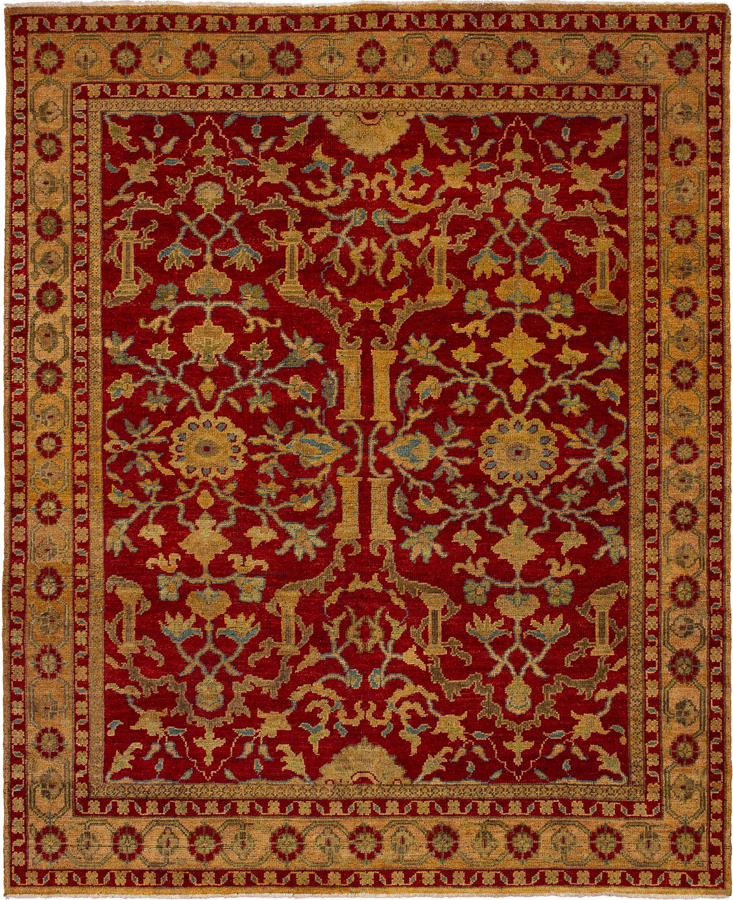 Hand-knotted Beaumont Dark Red Wool Rug 7'10" x 9'7" Size: 7'10" x 9'7"  