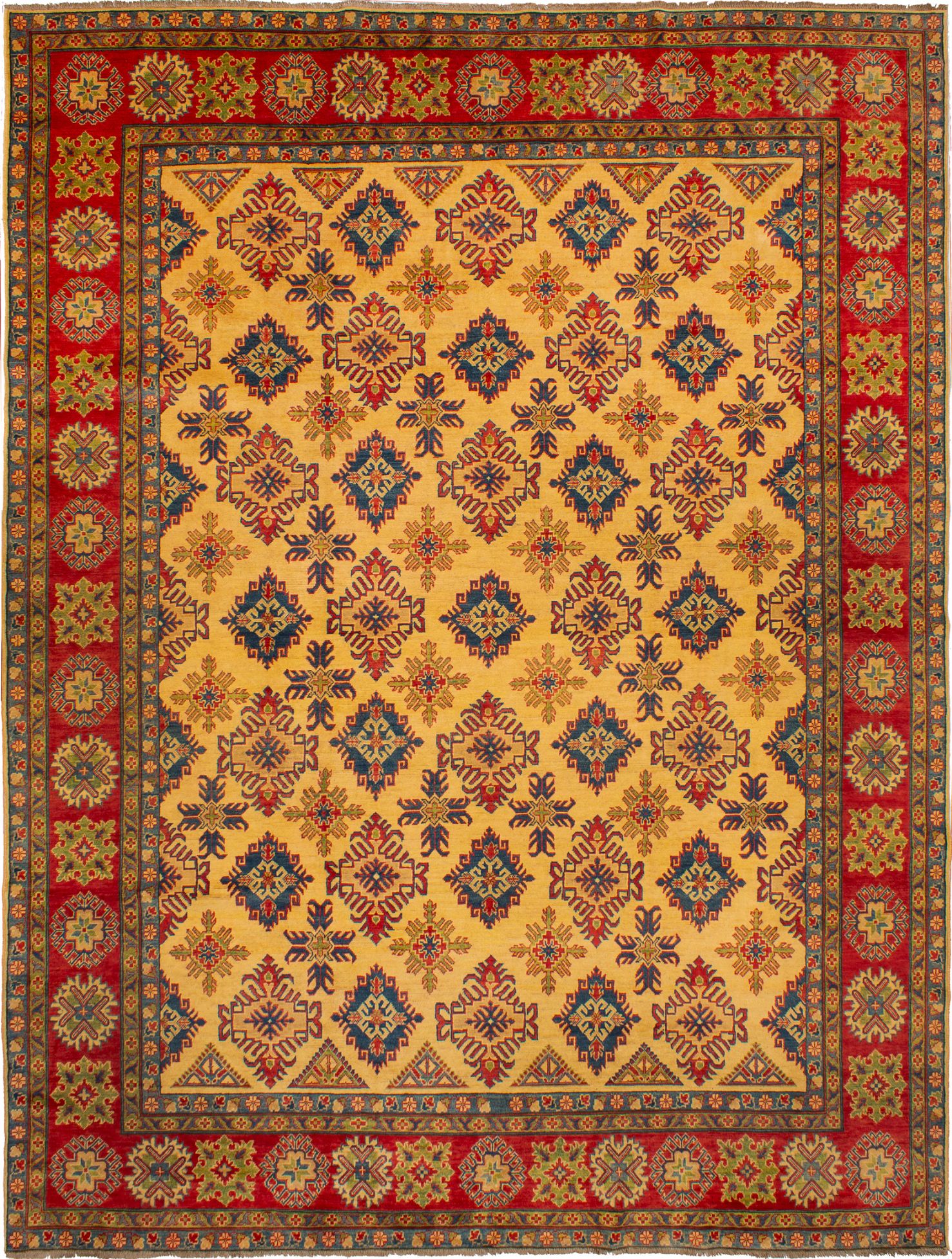 Hand-knotted Finest Gazni Ivory Wool Rug 9'11" x 13'0" Size: 9'11" x 13'0"  