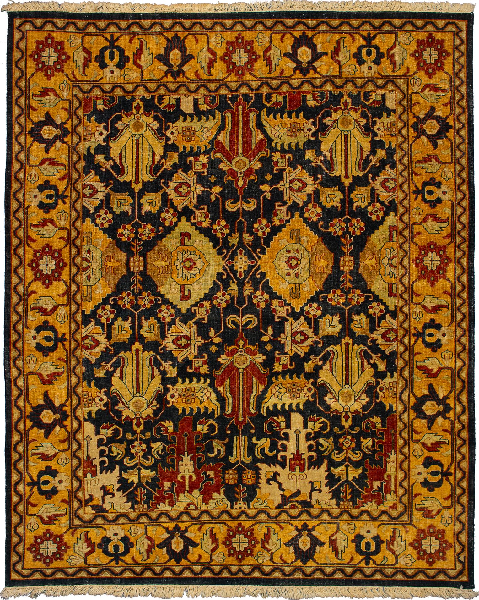 Hand-knotted Beaumont Dark Navy Wool Rug 7'11" x 9'10" Size: 7'11" x 9'10"  