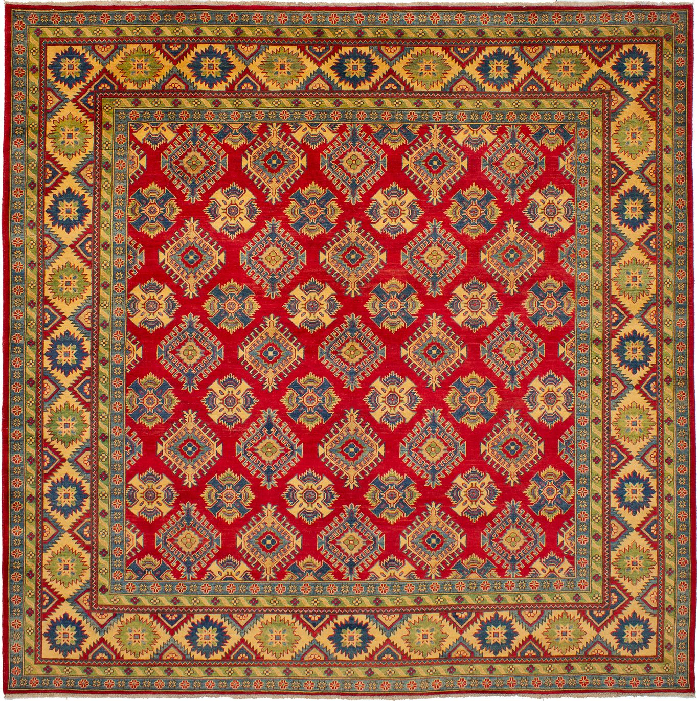 Hand-knotted Finest Gazni Red Wool Rug 9'11" x 9'11"  Size: 9'11" x 9'11"  