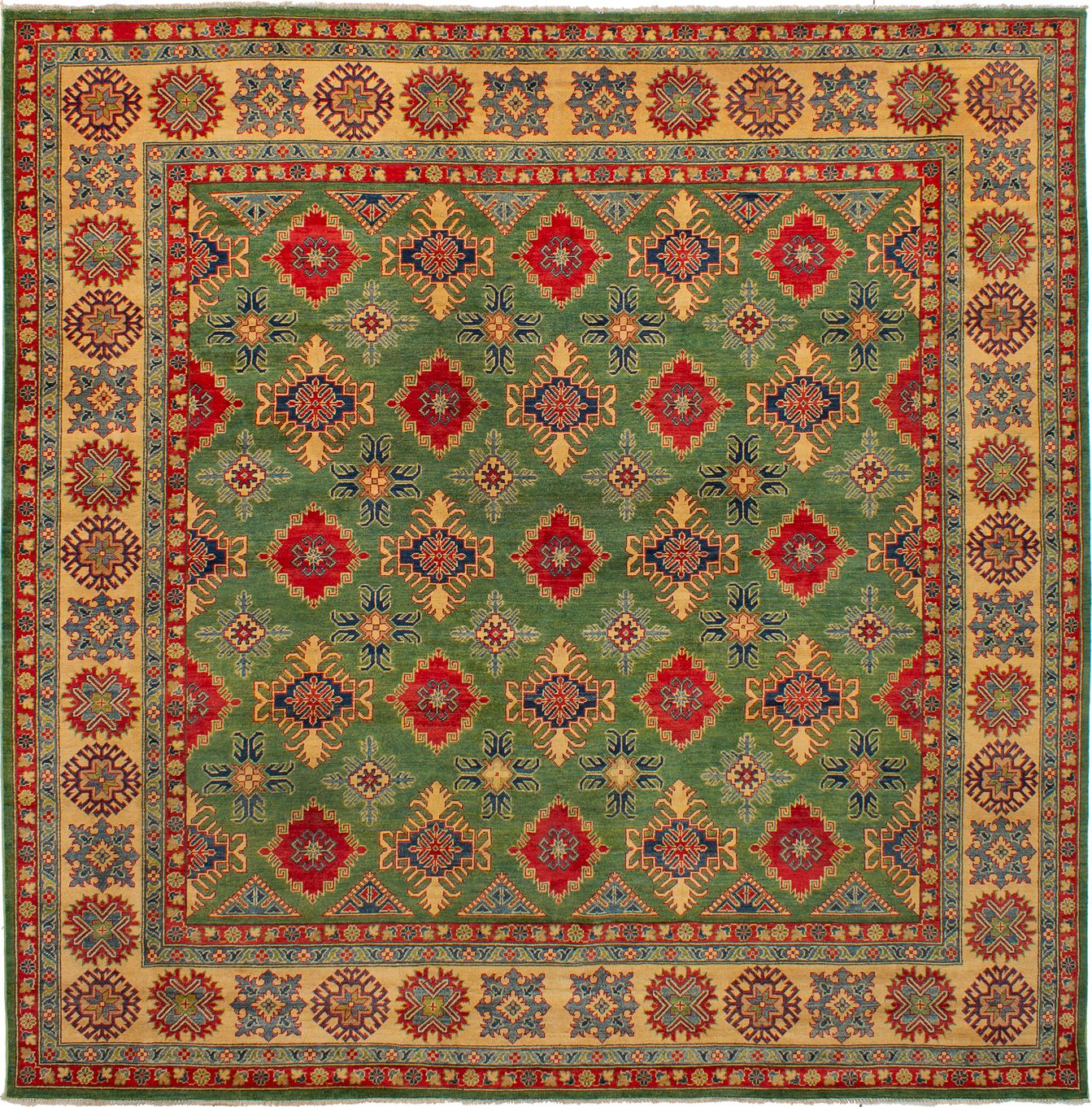 Hand-knotted Finest Gazni Green Wool Rug 9'10" x 9'11" Size: 9'10" x 9'11"  