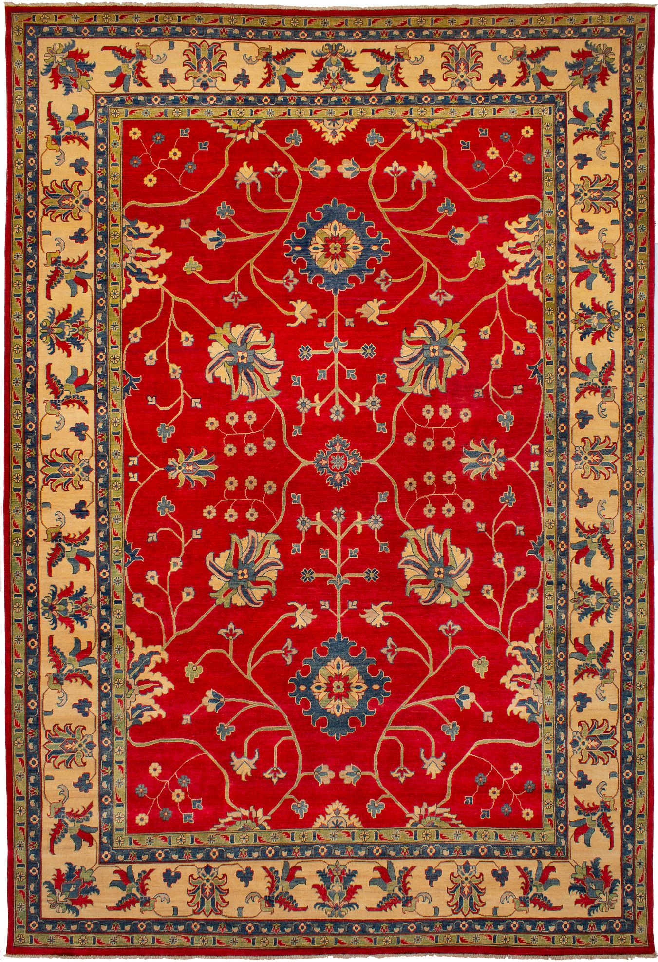 Hand-knotted Finest Gazni Red Wool Rug 9'11" x 14'6" Size: 9'11" x 14'6"  
